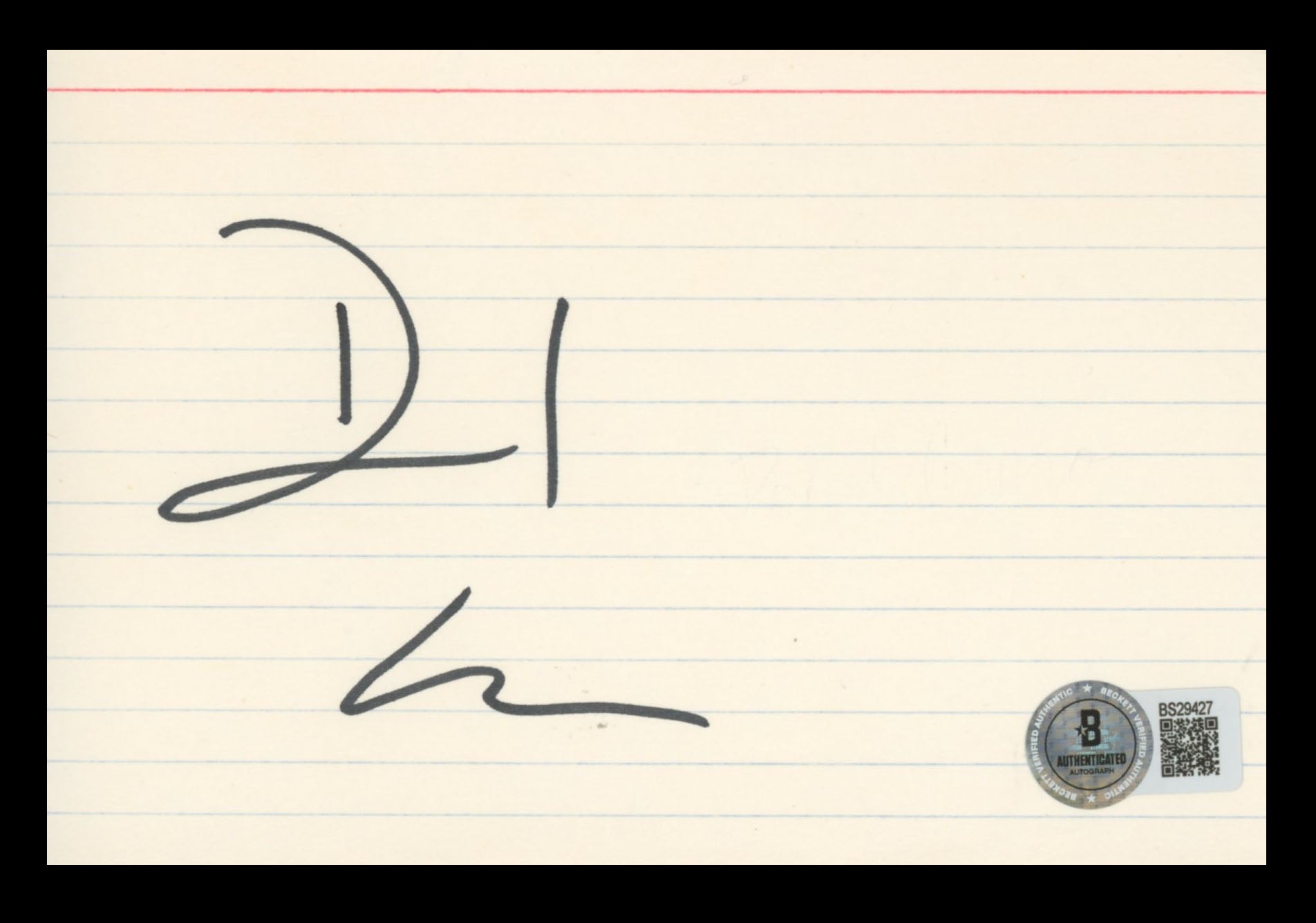 David Caruso CSI Miami Authentic Signed 4x6 Index Card BAS #BS29427