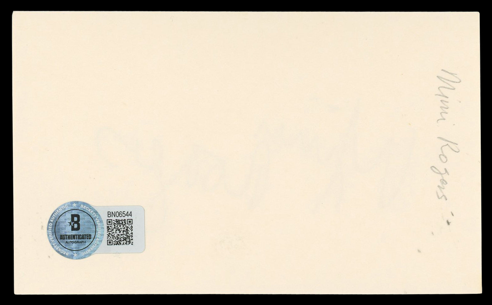 Mimi Rogers Lost in Space Authentic Signed 3x5 Index Card BAS #BN06544