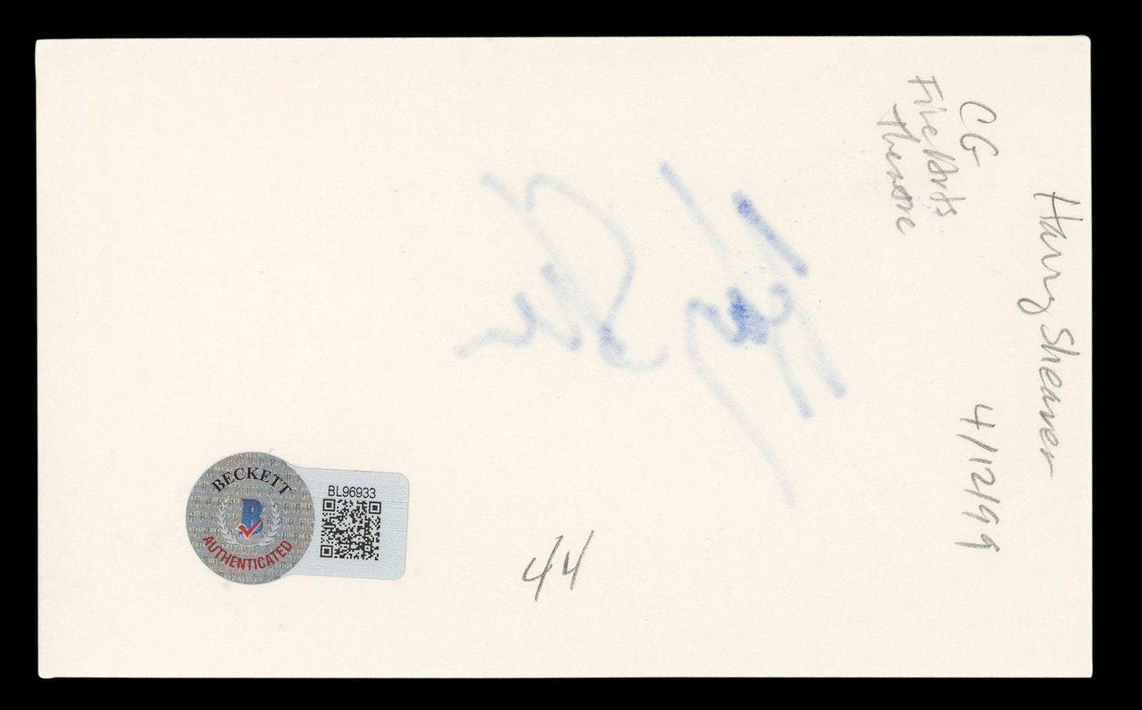 Harry Shearer The Simpsons Authentic Signed 3x5 Index Card BAS #BL96933