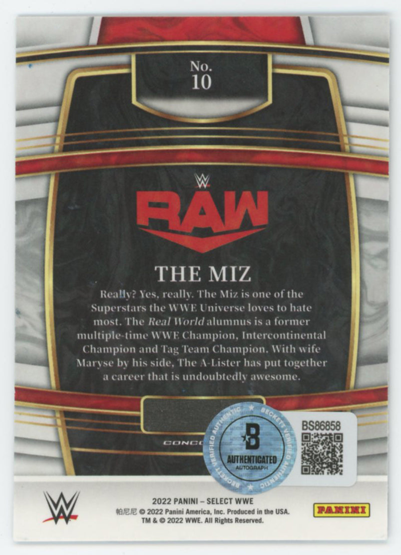The Miz WWE Authentic Signed 2022 Panini Select #10 Card BAS #BS86858