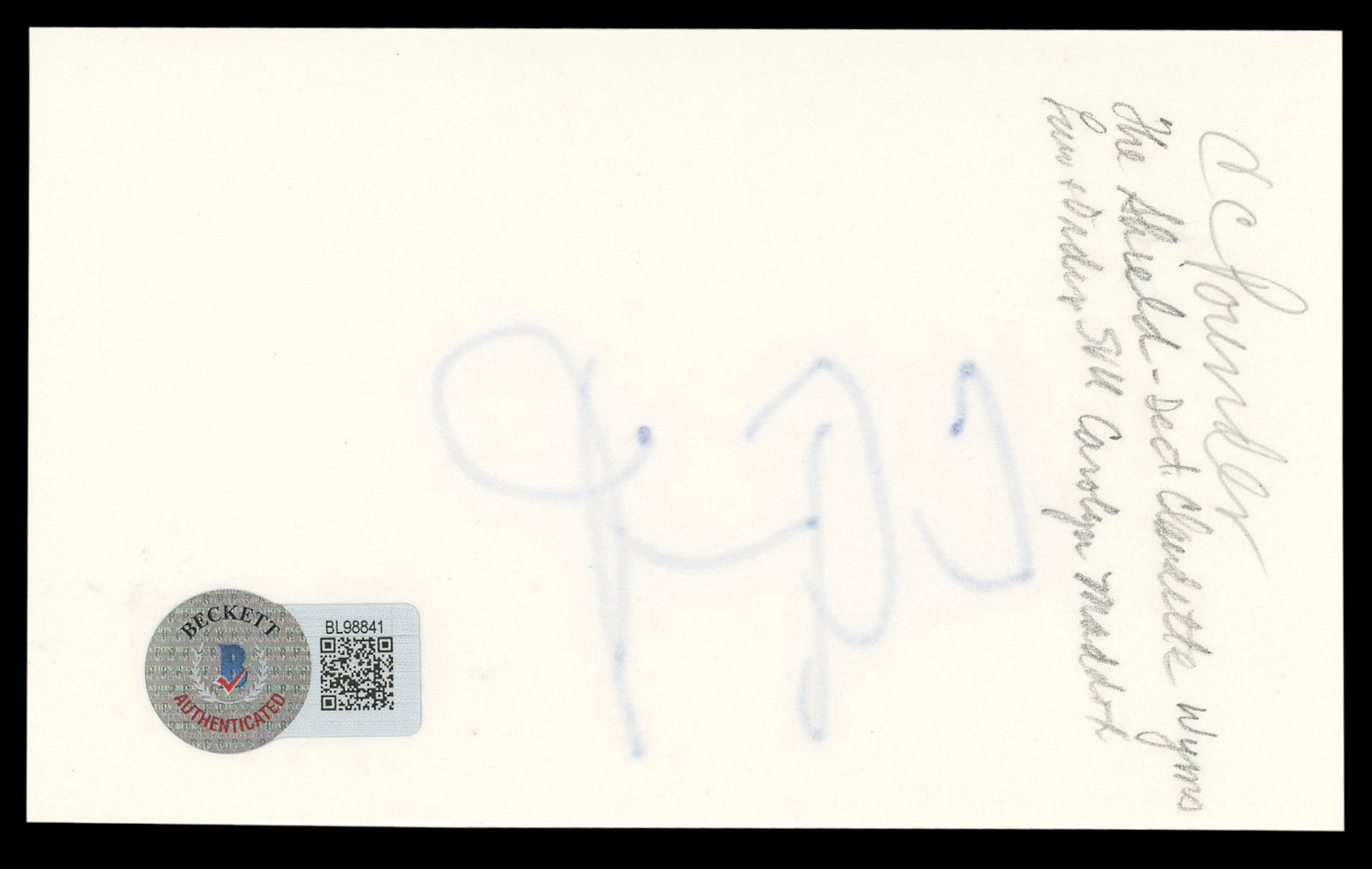 CCH Pounder The Shield Authentic Signed 3x5 Index Card Autographed BAS #BL98841