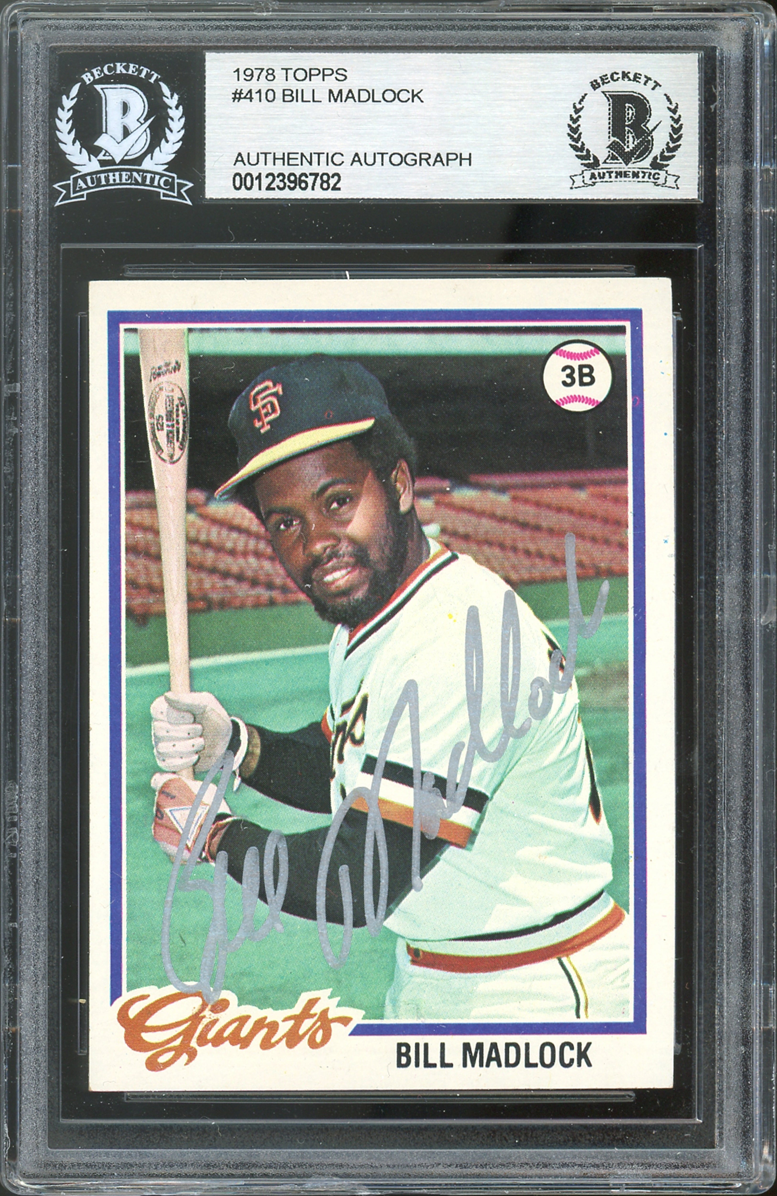 Giants Bill Madlock Authentic Signed 1978 Topps #410 Card BAS Slabbed