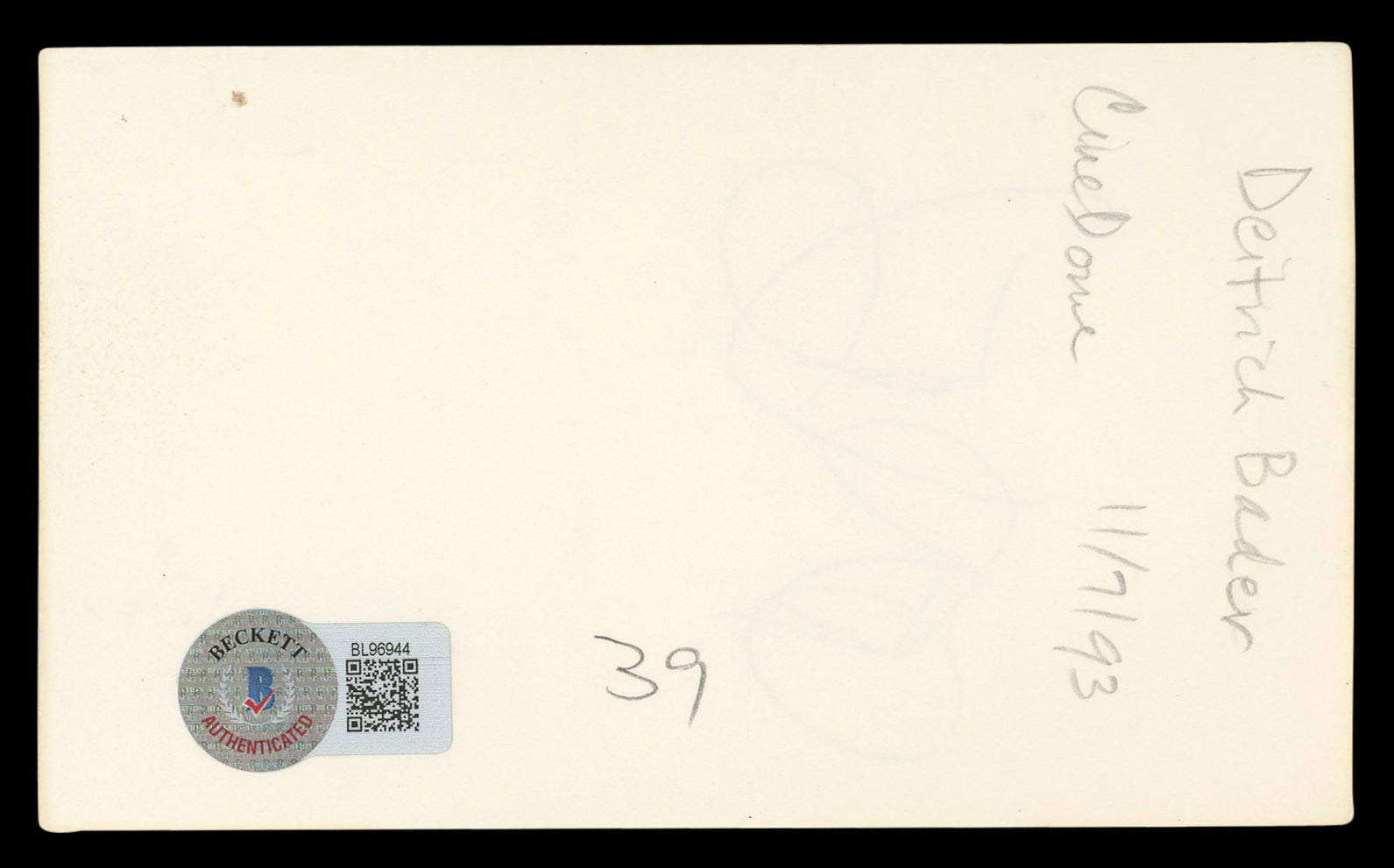 Diedrich Bader Napoleon Dynamite Authentic Signed 3x5 Index Card BAS #BL96944