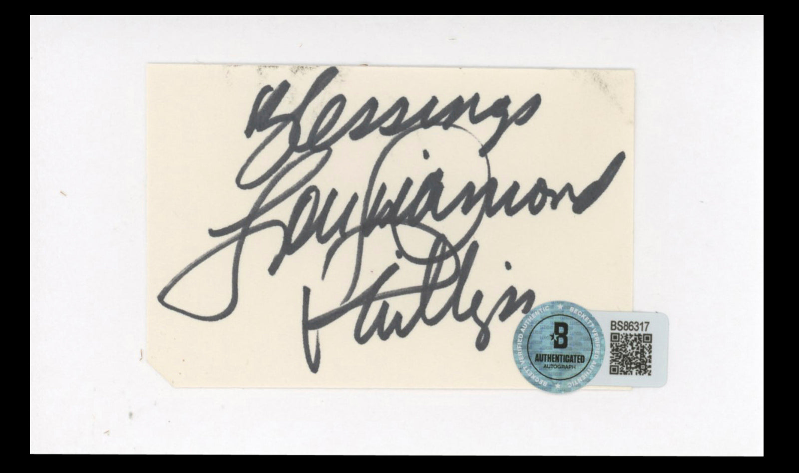 Lou Diamond Phillips La Bamba "Blessings" 2x3.25 Signed Cut Sig BAS #BS86317