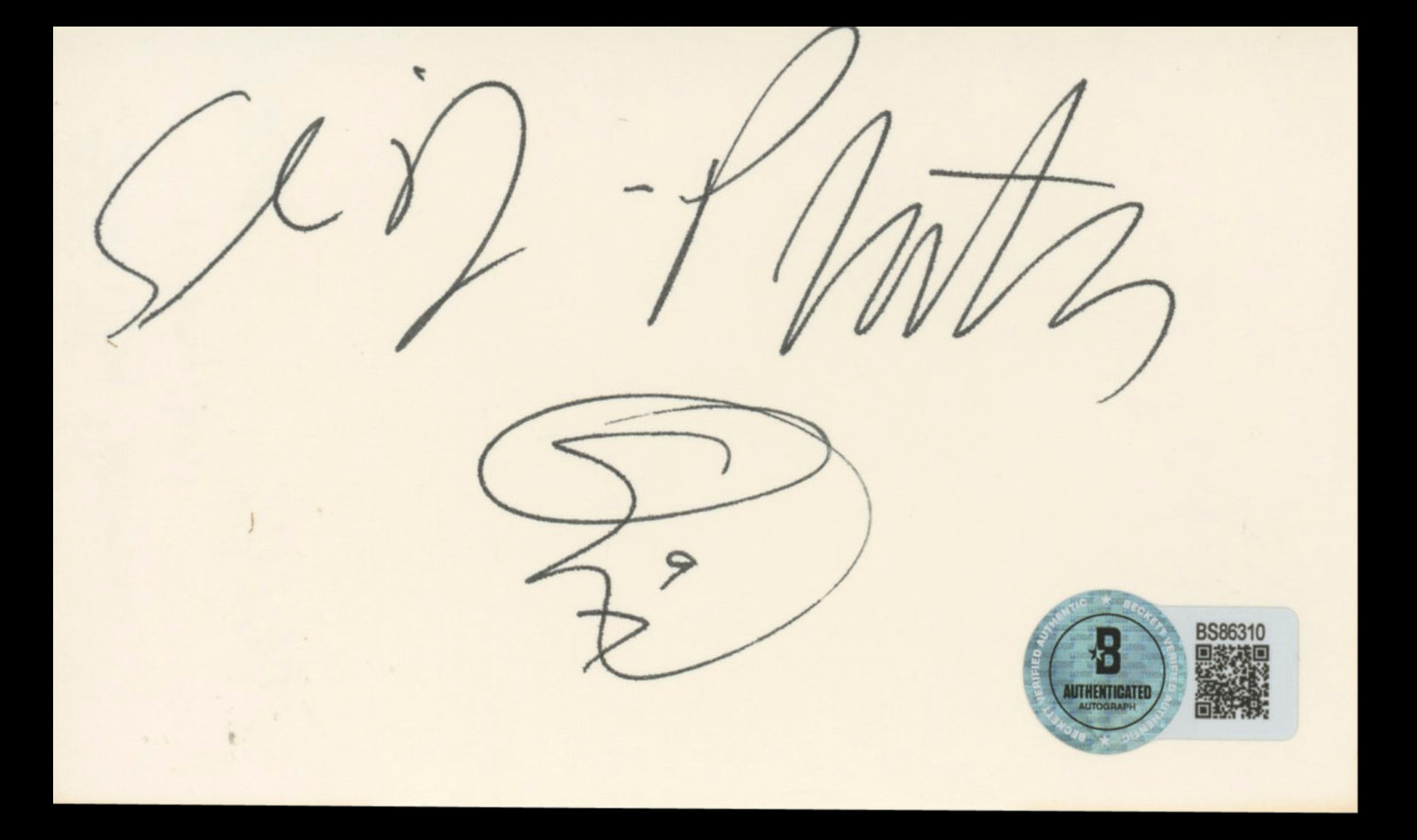 Slim Jim Phantom Stray Cats Authentic Signed 3x5 Index Card BAS #BS86310