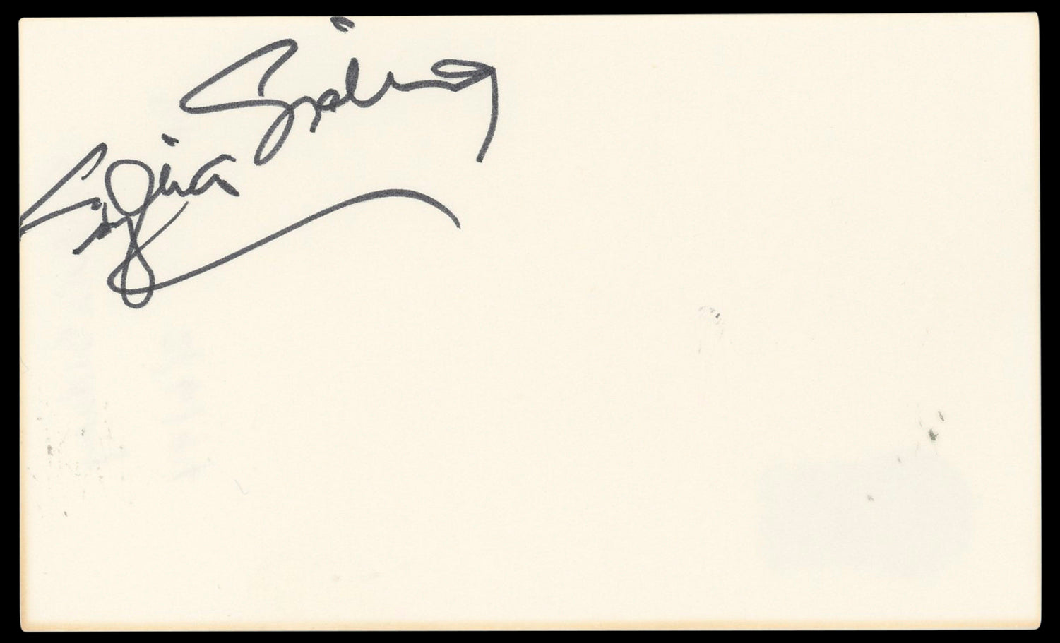 Sylvia Sidney Summer Wishes, Winter Dreams Signed 3x5 Index Card BAS #BN33304