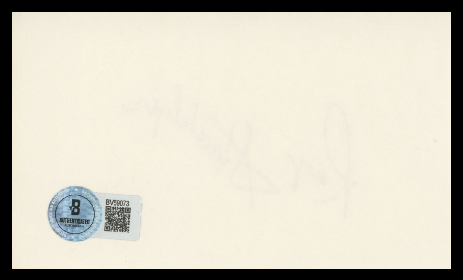 Ray Stricklyn 10 North Frederick Authentic Signed 3x5 Index Card BAS #BV59073