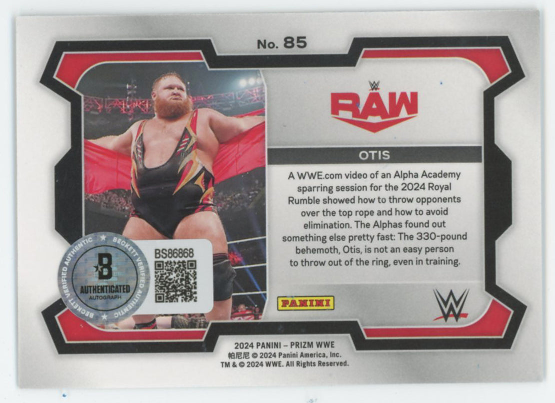 Otis WWE Authentic Signed 2024 Panini Prizm #85 Card BAS #BS86868
