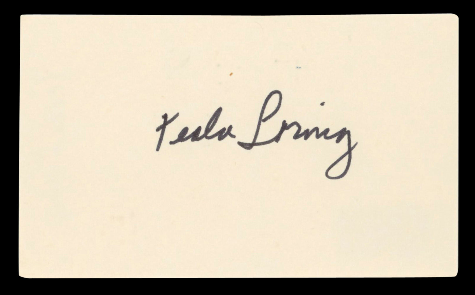 Teala Loring Holiday Inn Authentic Signed 3x5 Index Card BAS #BV03452