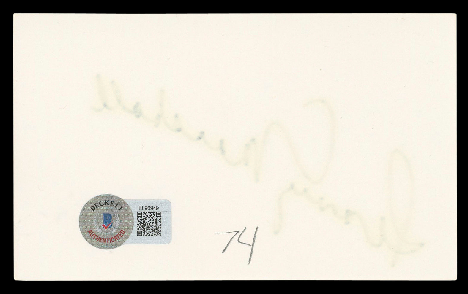 Penny Marshall League Of Their Own Authentic Signed 3x5 Index Card BAS #BL96949