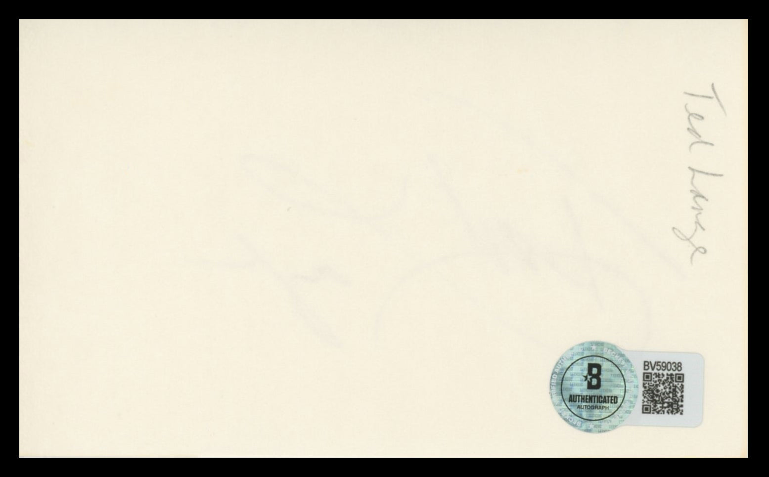 Ted Lange The Love Boat Authentic Signed 3x5 Index Card BAS #BV59038