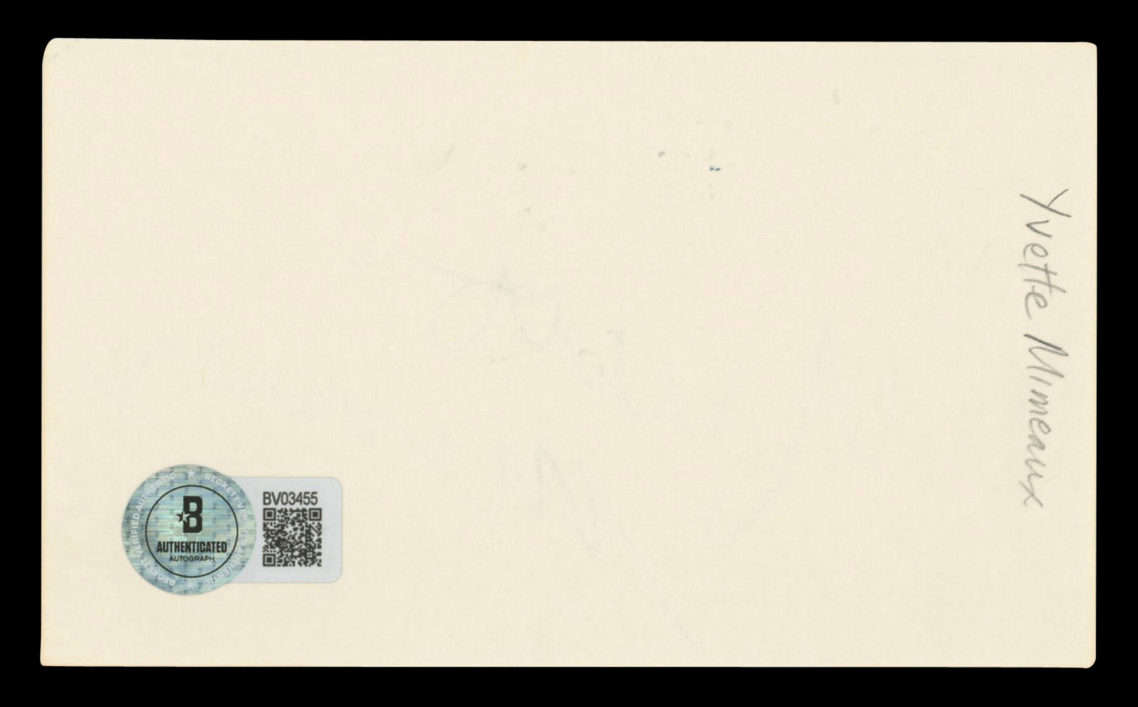 Yvette Mimieux The Time Machine Authentic Signed 3x5 Index Card BAS #BV03455