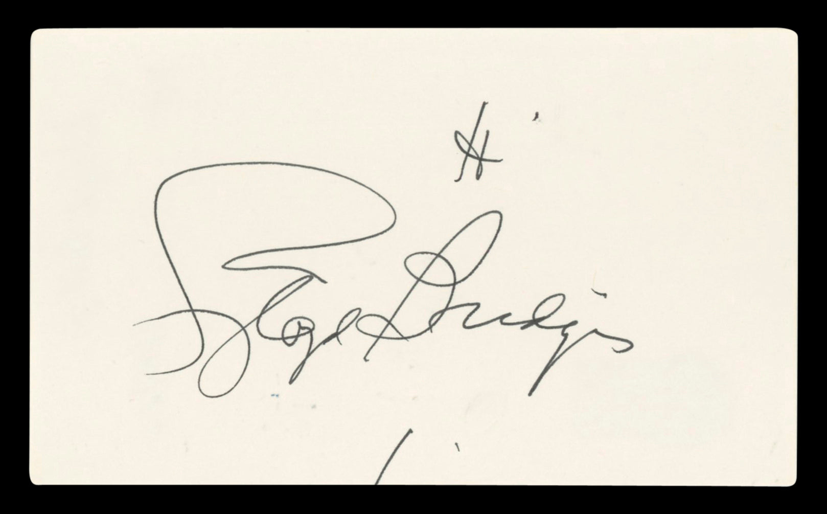 Lloyd Bridges Sea Hunt Authentic Signed 3x5 Index Card Autographed BAS #BV03457