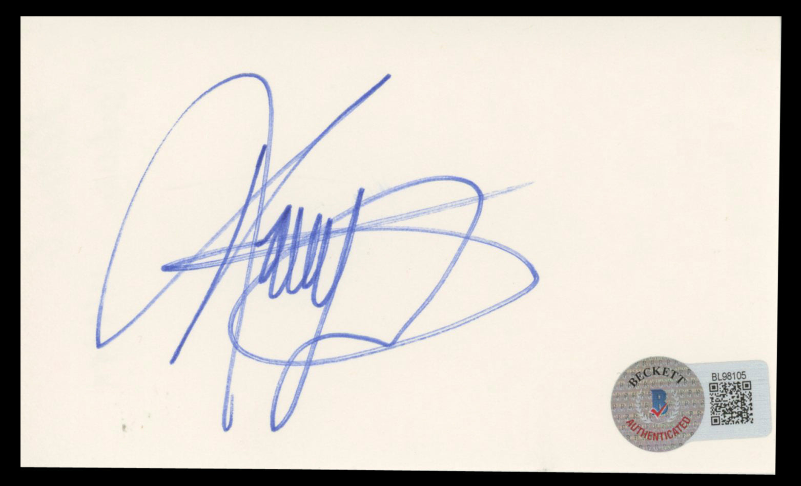 Kenny G. Authentic Signed 3x5 Index Card Autographed BAS #BL98105