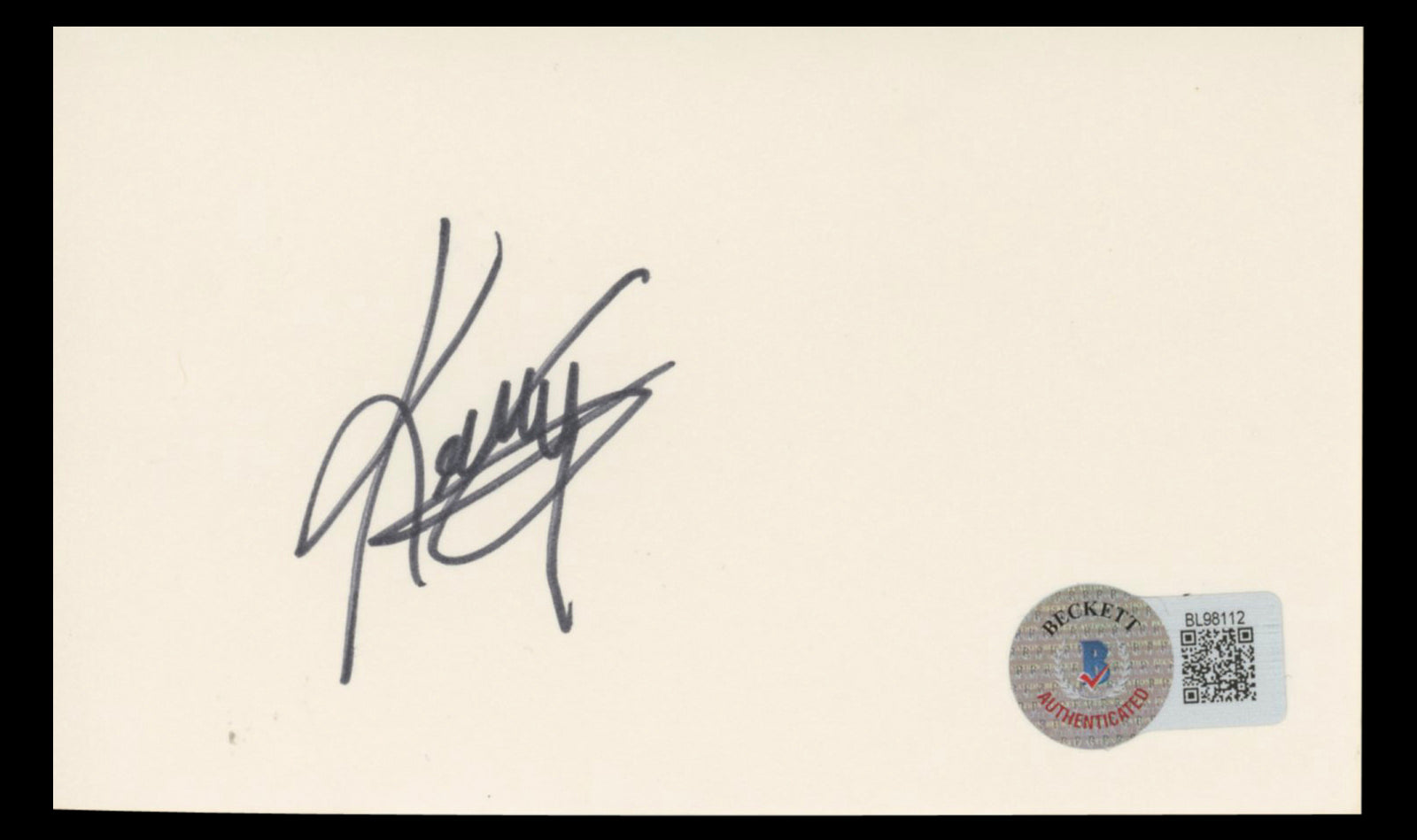 Kenny G. Authentic Signed 3x5 Index Card Autographed BAS #BL98112