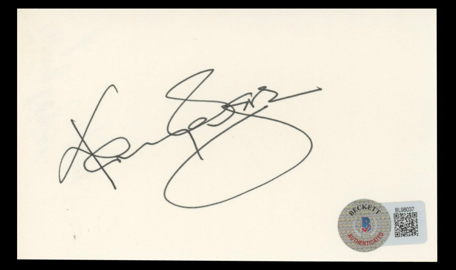 Kenny Rogers Authentic Signed 3x5 Index Card Autographed BAS #BL98037