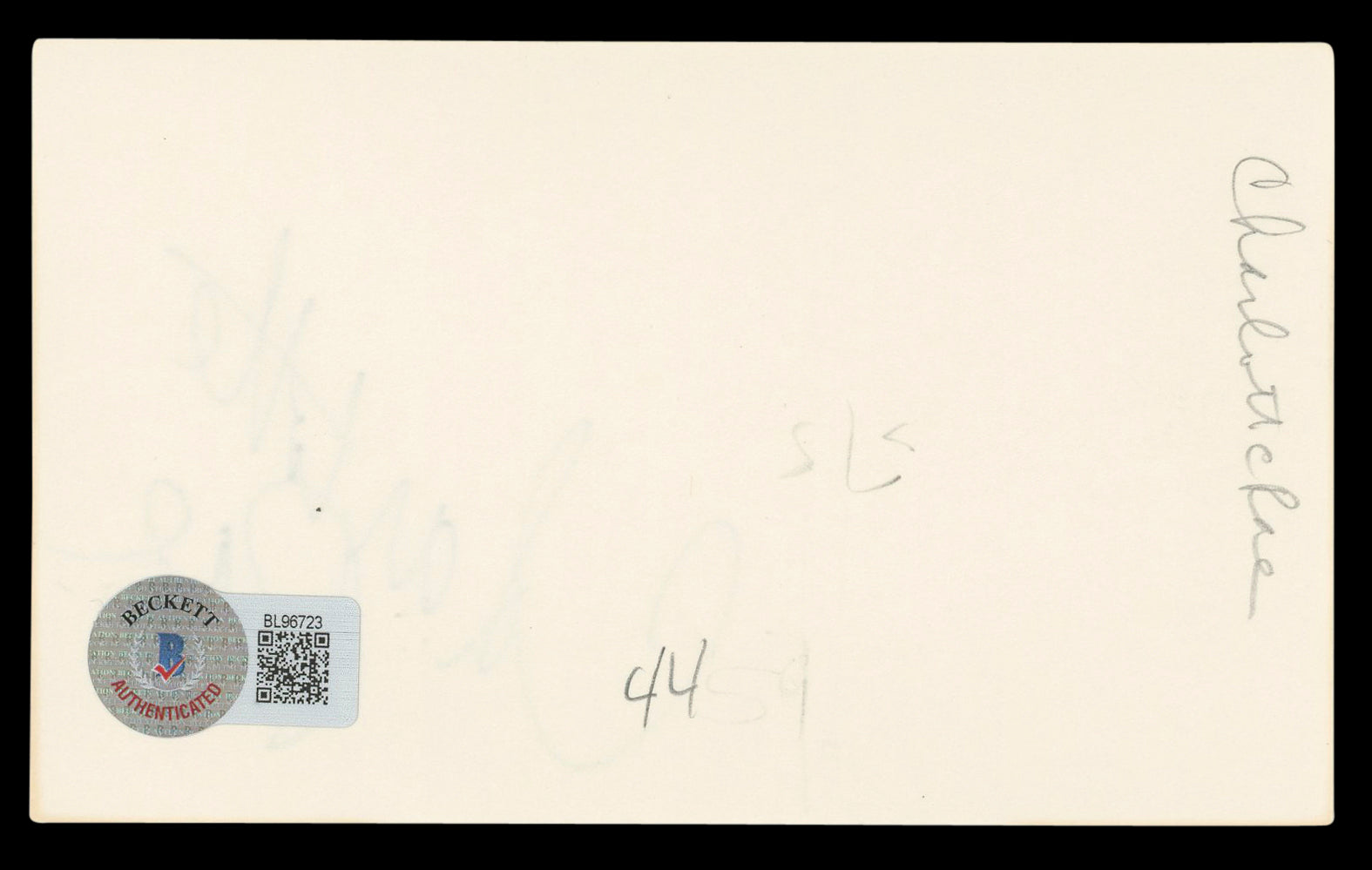 Charlotte Rae The Facts of Life Authentic Signed 3x5 Index Card BAS #BL96723