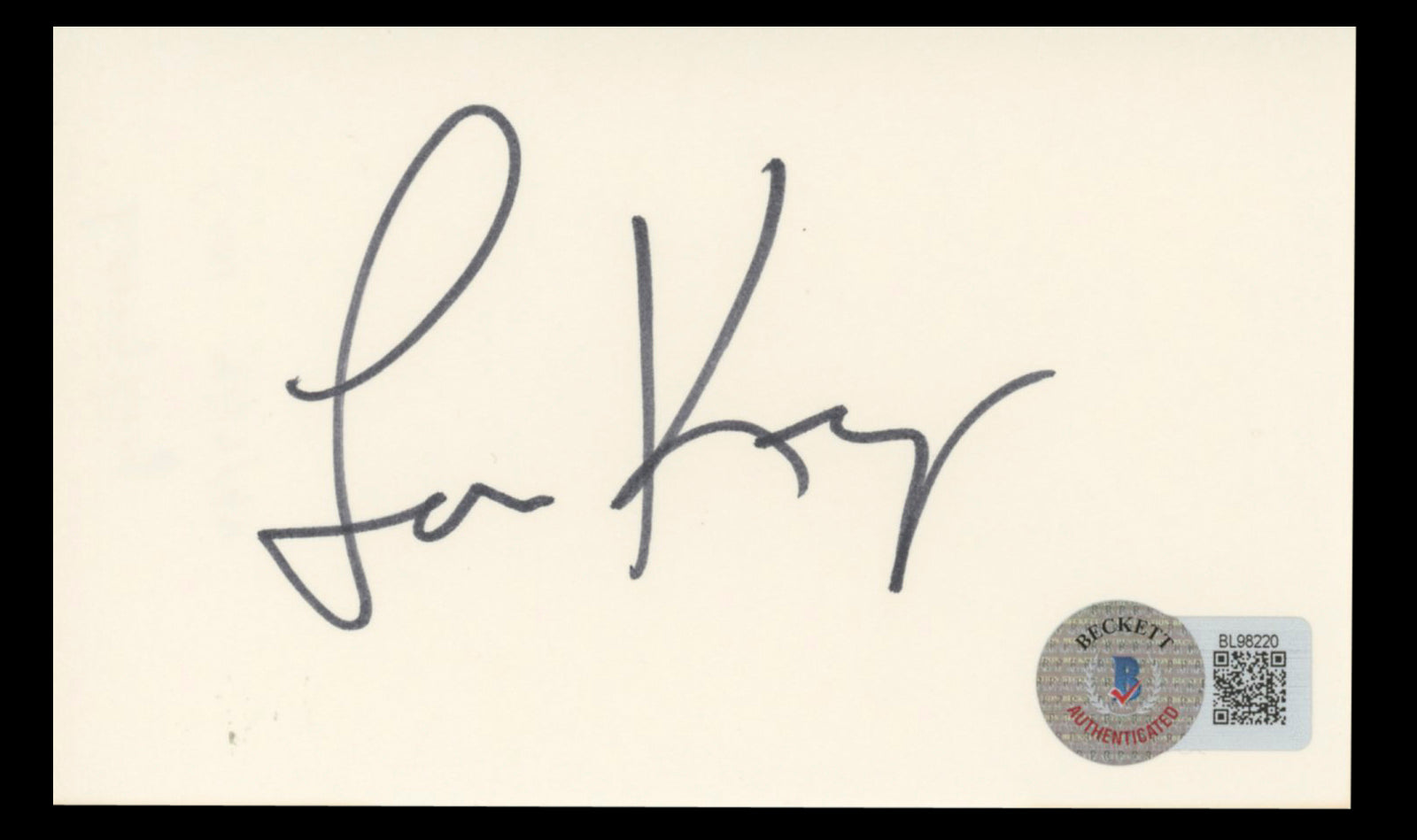 Larry King The Larry King Show Authentic Signed 3x5 Index Card BAS #BL98220
