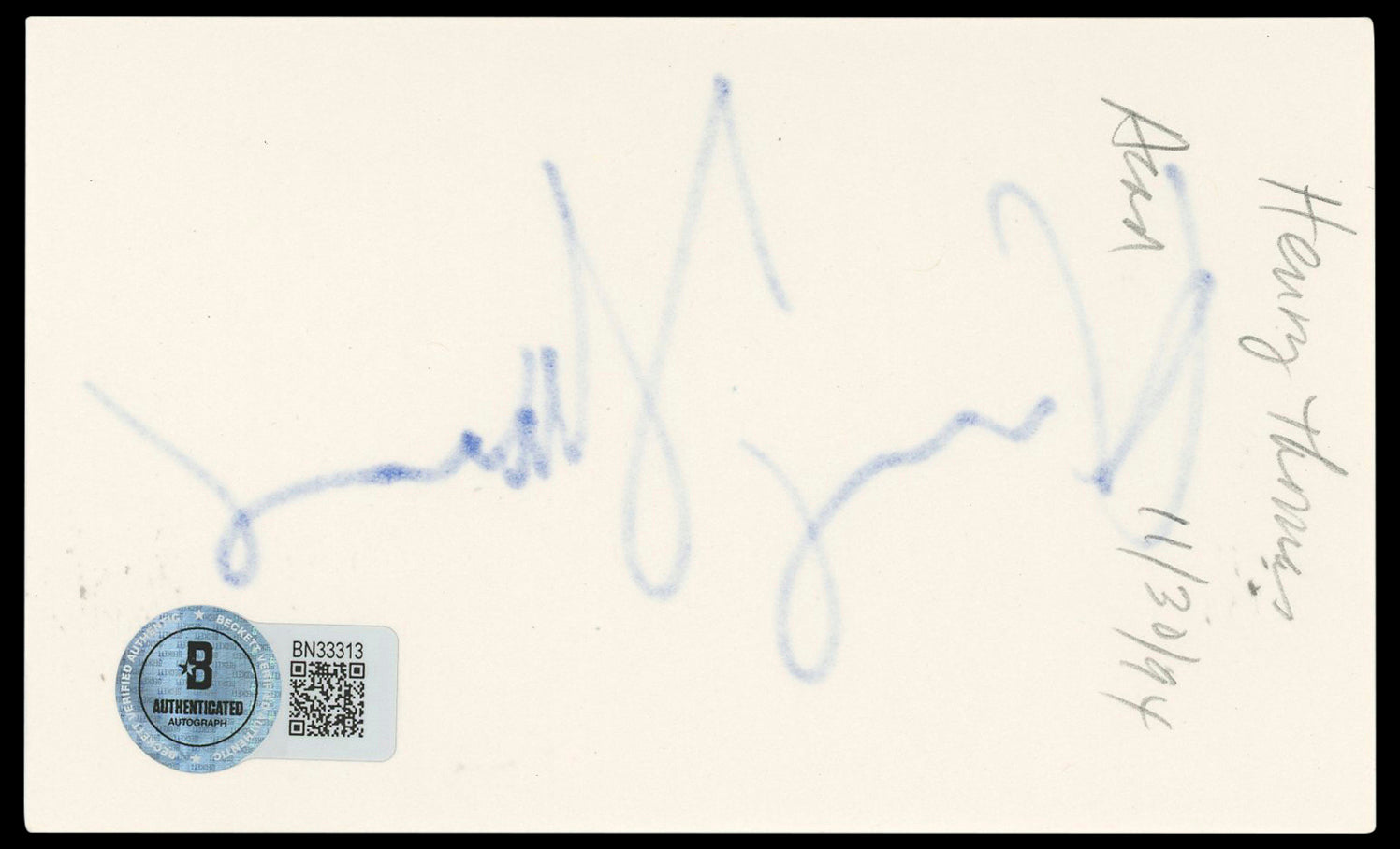 Henry Thomas E.T. Authentic Signed 3x5 Index Card Autographed BAS #BN33313