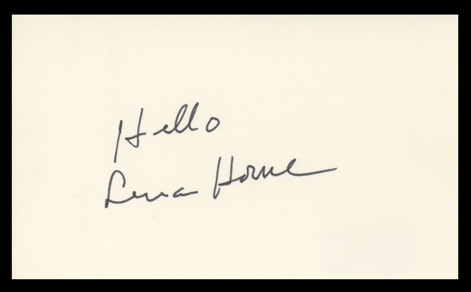 Lena Horne Stormy Weather "Hello" Authentic Signed 3x5 Index Card BAS #BV59030