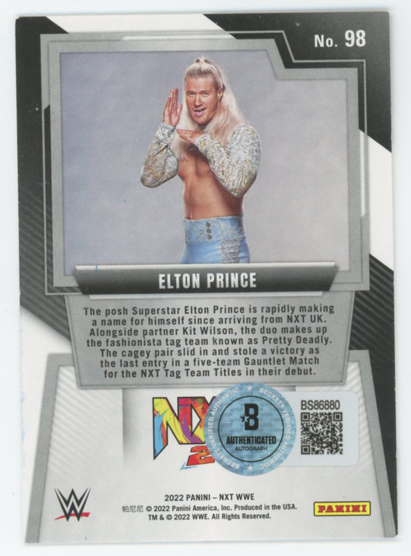 WWE Elton Prince Authentic Signed 2022 Panini NXT #98 Rookie Card BAS #BS86880