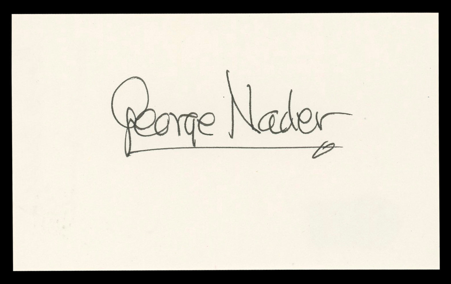 George Nader The Female Animal Authentic Signed 3x5 Index Card BAS #BL98821
