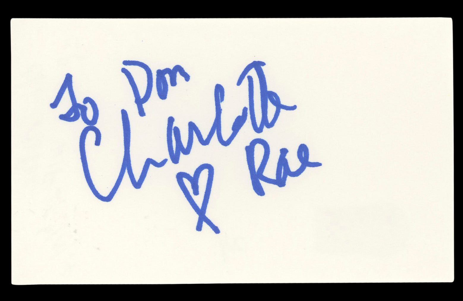 Charlotte Rae The Facts of Life "To Dan" Signed 3x5 Index Card BAS #BL96727