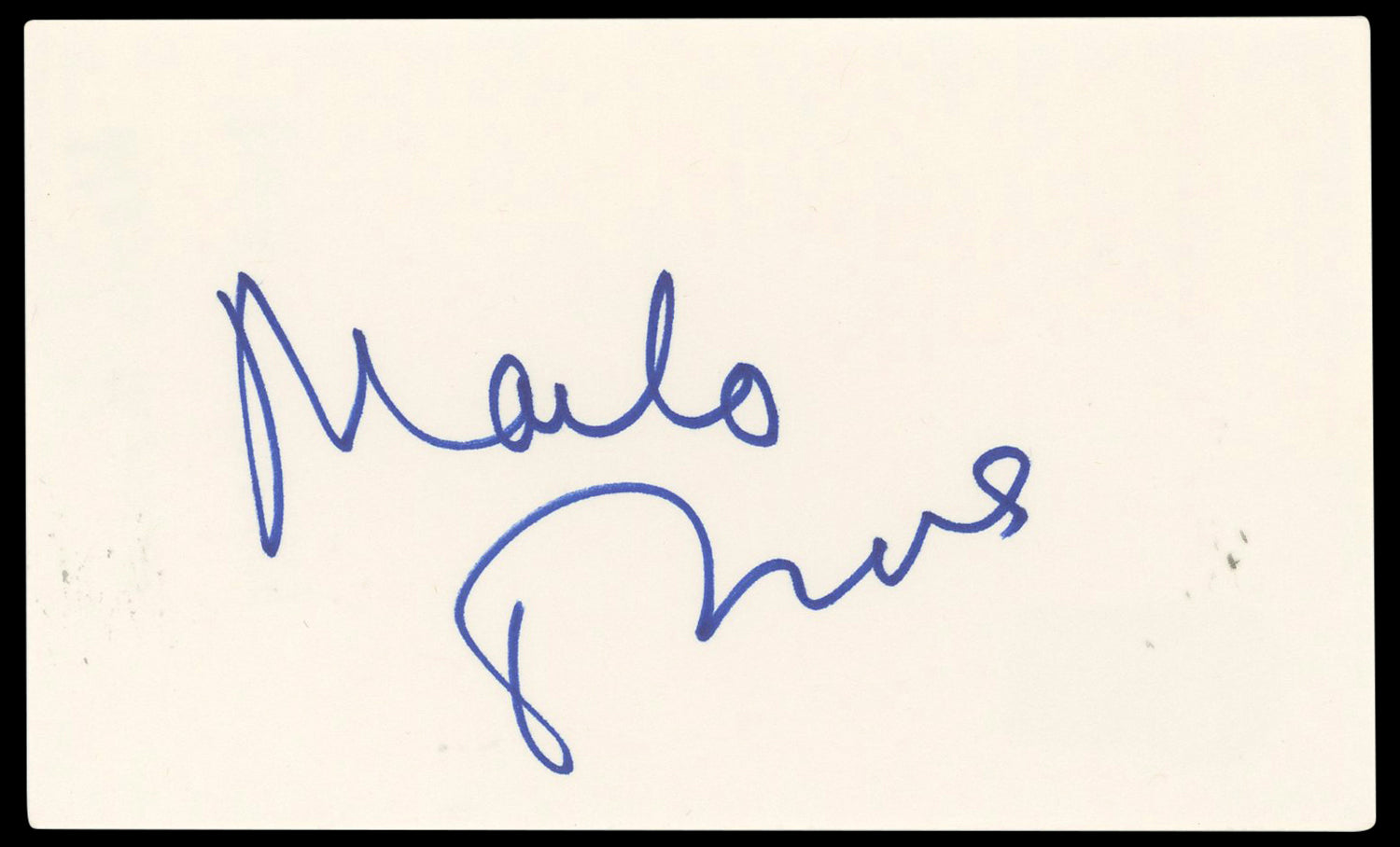 Marlo Thomas That Girl Authentic Signed 3x5 Index Card Autographed BAS #BN33317