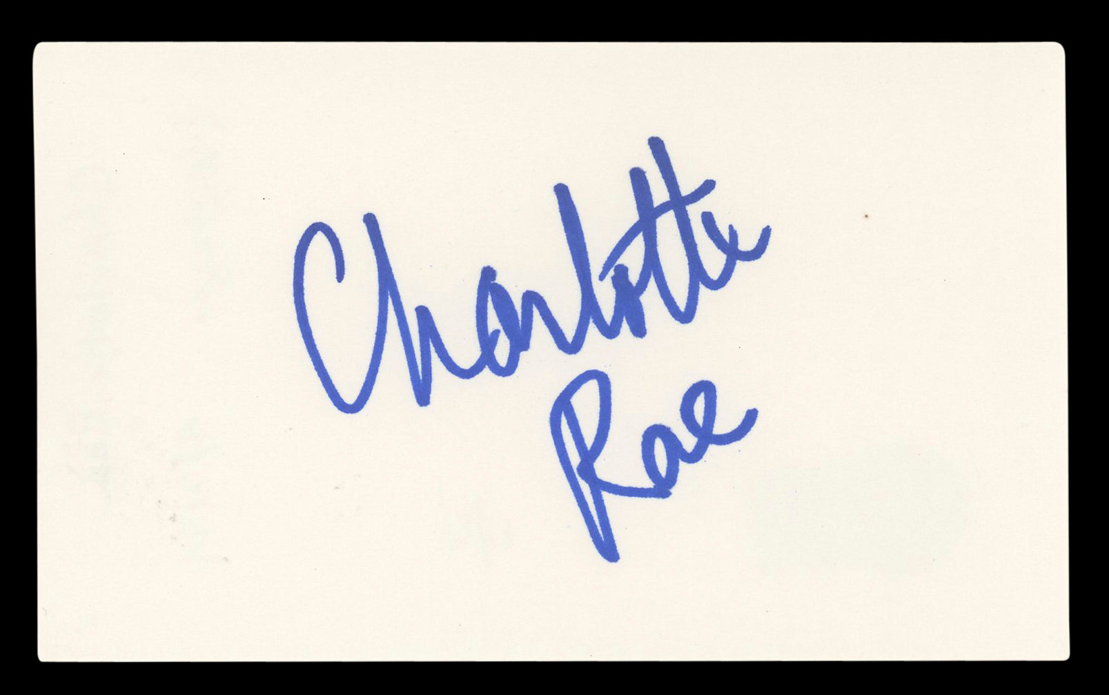 Charlotte Rae The Facts of Life Authentic Signed 3x5 Index Card BAS #BL96729