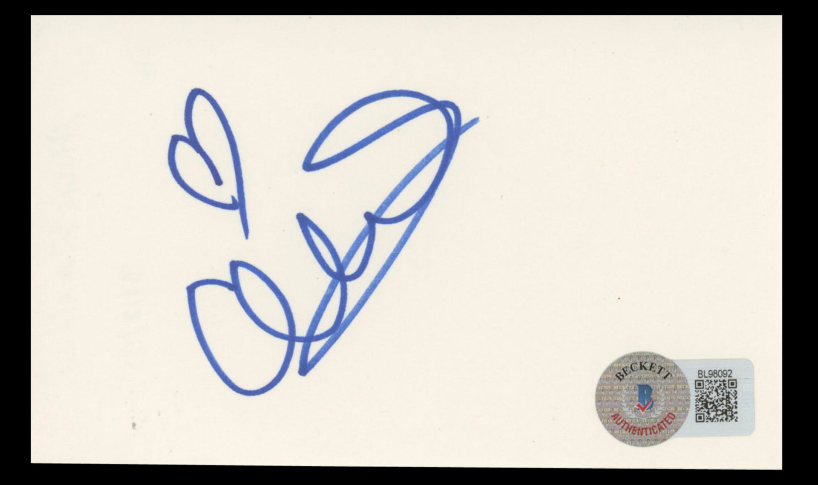 Alicia Silverstone Clueless Authentic Signed 3x5 Index Card BAS #BL98092