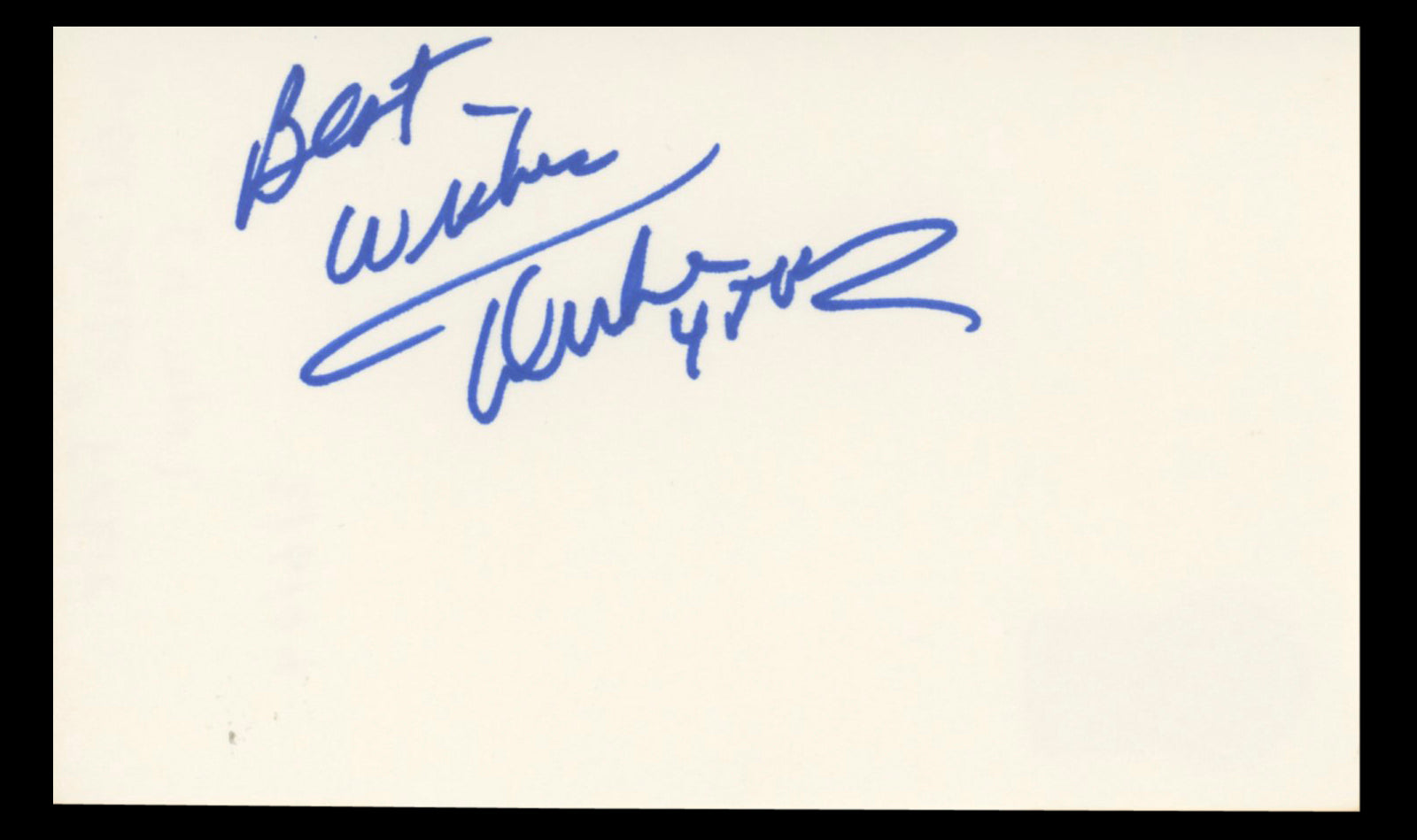 Abdul "Duke" Fakir The Four Tops Best Wishes Authentic Signed 3x5 Index Card BAS #BT01146
