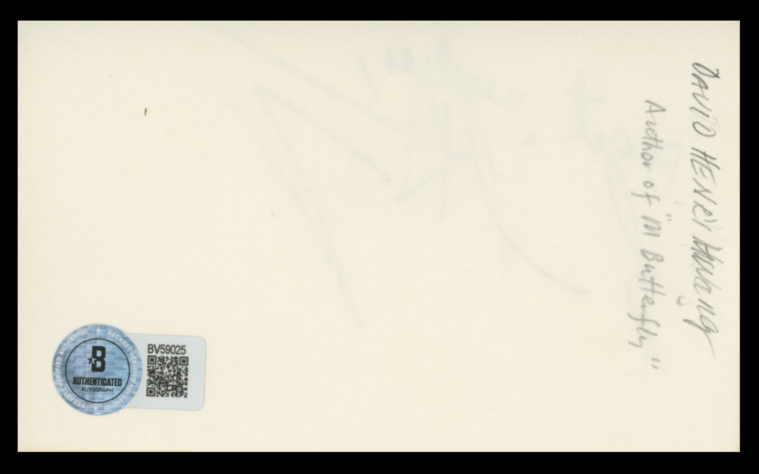 David Henry Hwang M. Butterfly "Best Wishes" Signed 3x5 Index Card BAS #BV59025