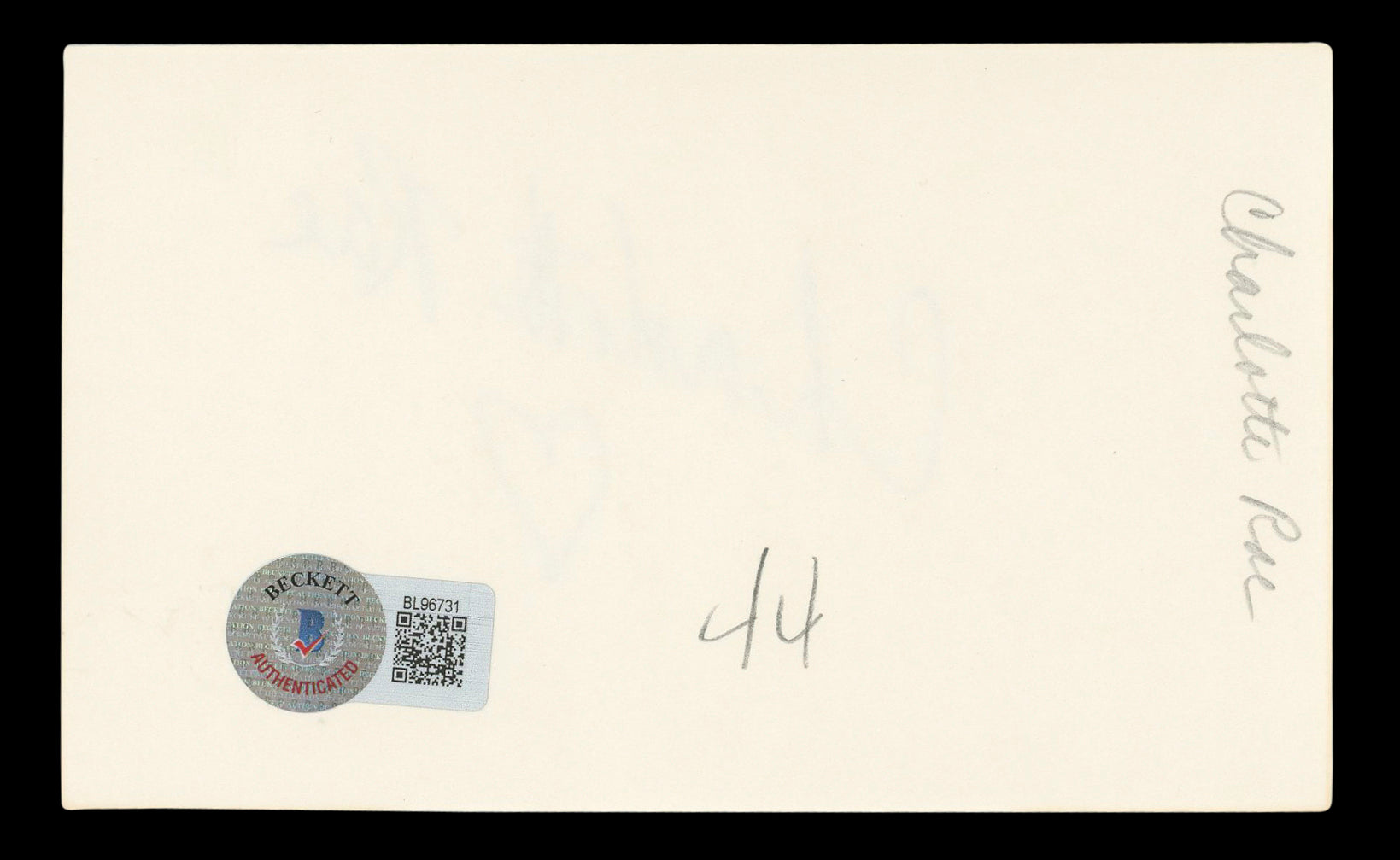 Charlotte Rae The Facts of Life Authentic Signed 3x5 Index Card BAS #BL96731