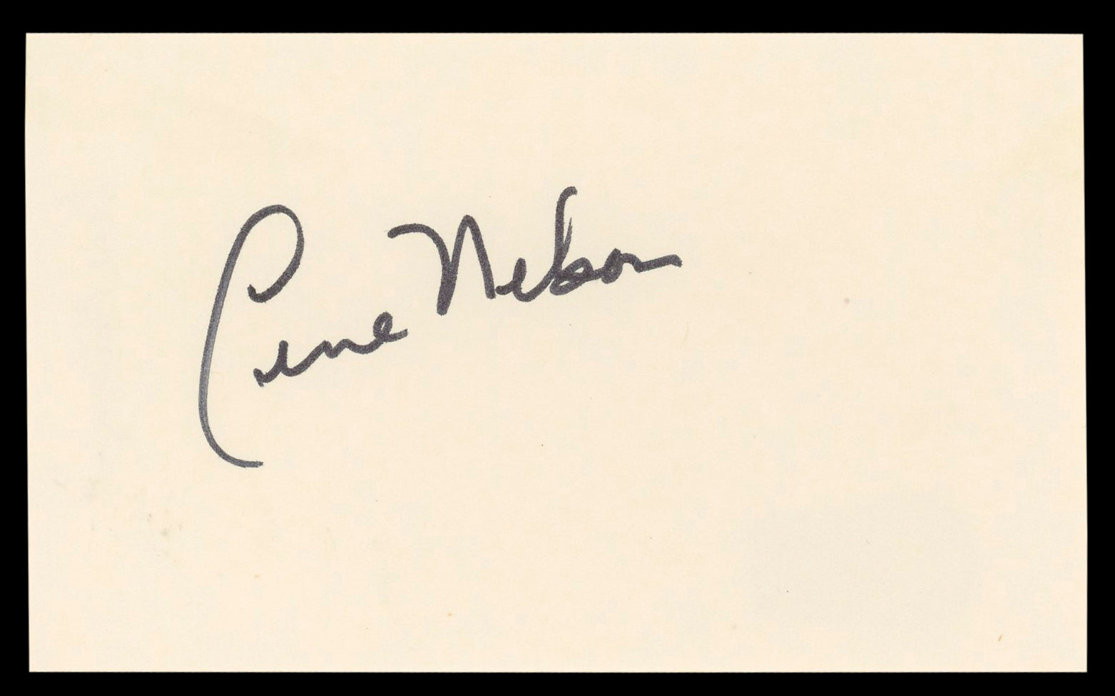Gene Nelson Tea for Two Authentic Signed 3x5 Index Card Autographed BAS #BL98816
