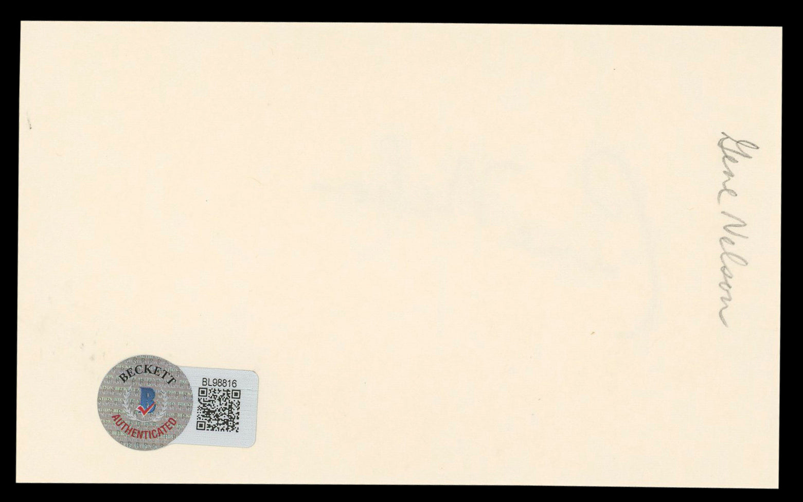 Gene Nelson Tea for Two Authentic Signed 3x5 Index Card Autographed BAS #BL98816