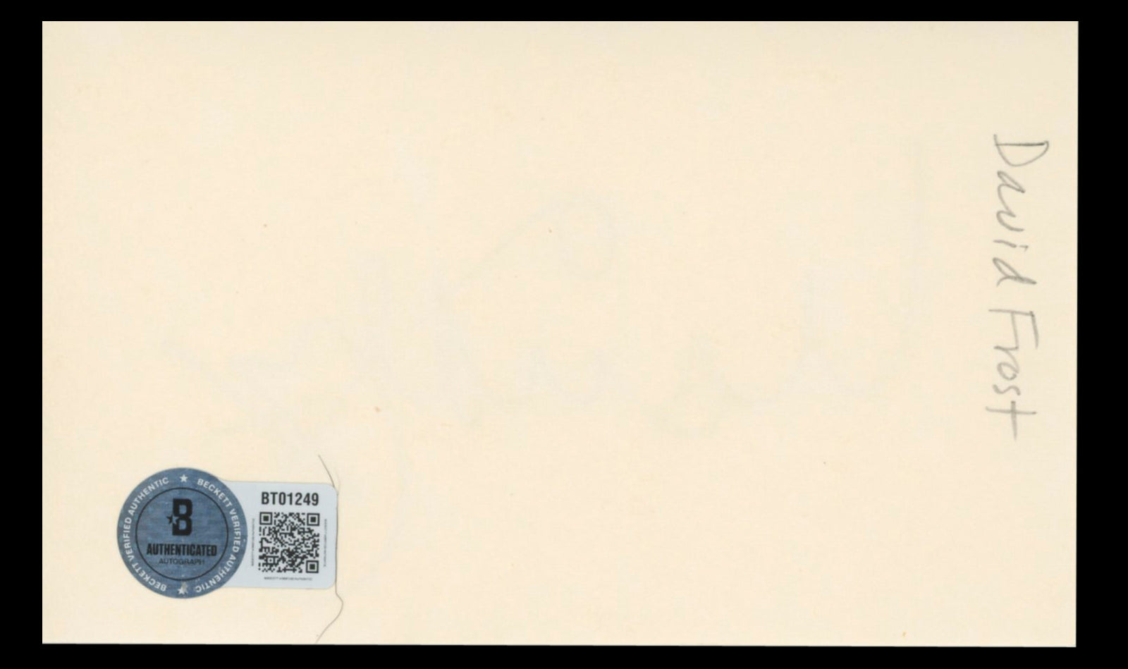 David Frost That Was The Week That Was Authentic Signed 3x5 Index Card BAS #BT01249