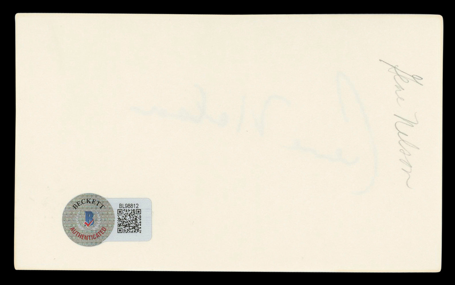 Gene Nelson Tea for Two Authentic Signed 3x5 Index Card Autographed BAS #BL98812