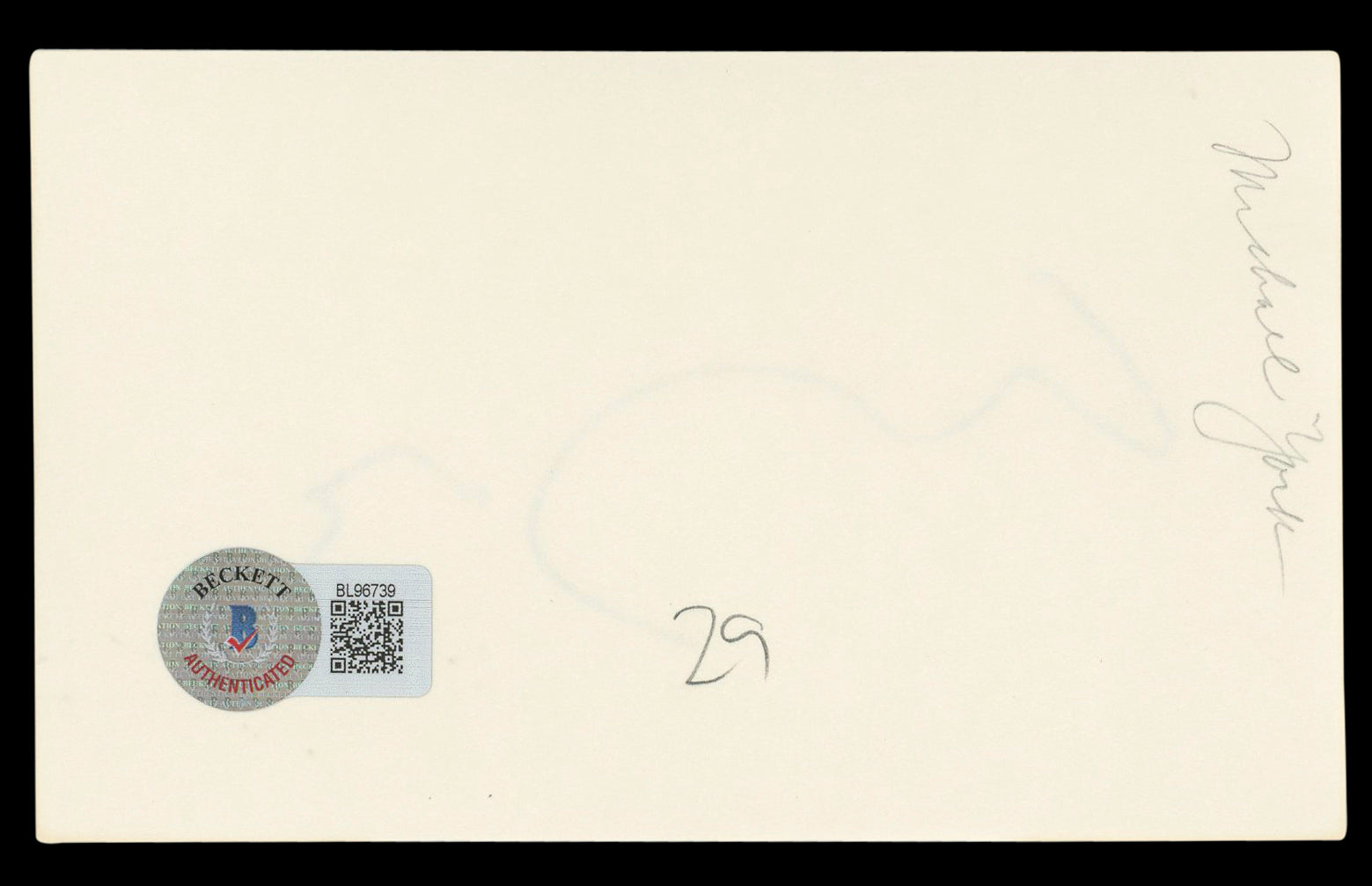 Michael York Romeo + Juliet Authentic Signed 3x5 Index Card BAS #BL96739