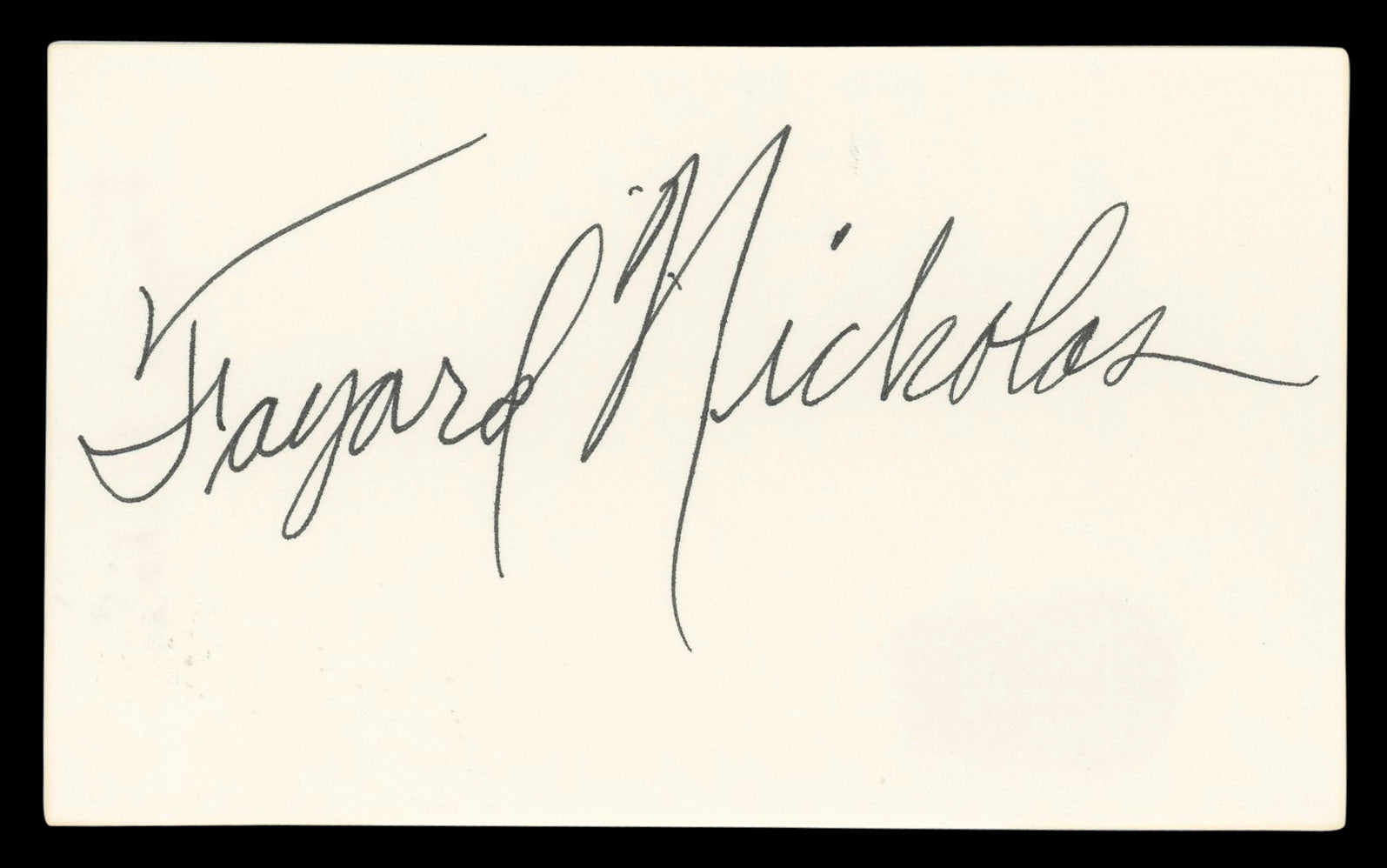 Fayard Nicholas The Pirate Authentic Signed 3x5 Index Card BAS #BL98808
