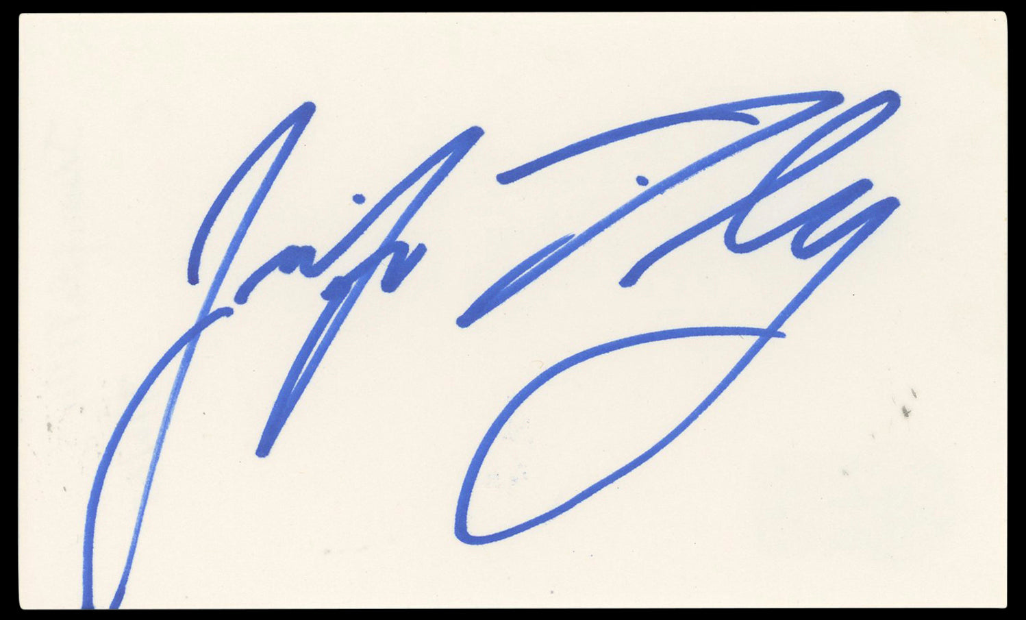 Jennifer Tilly Bride of Chucky Authentic Signed 3x5 Index Card BAS #BN33290
