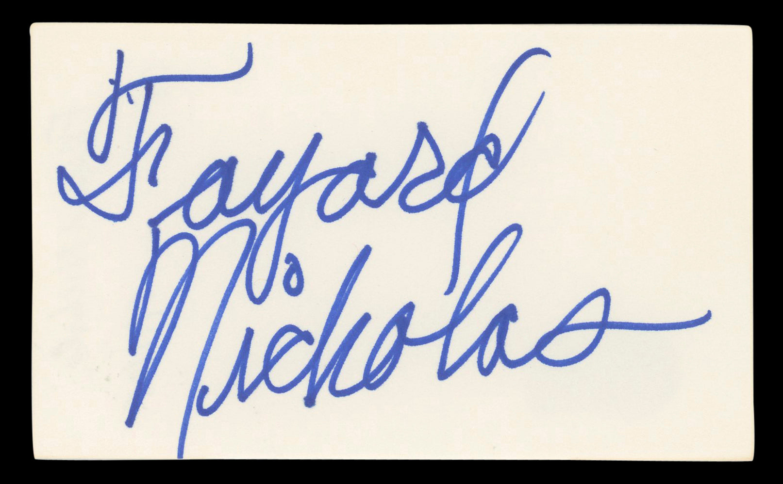 Fayard Nicholas The Pirate Authentic Signed 3x5 Index Card BAS #BL98805