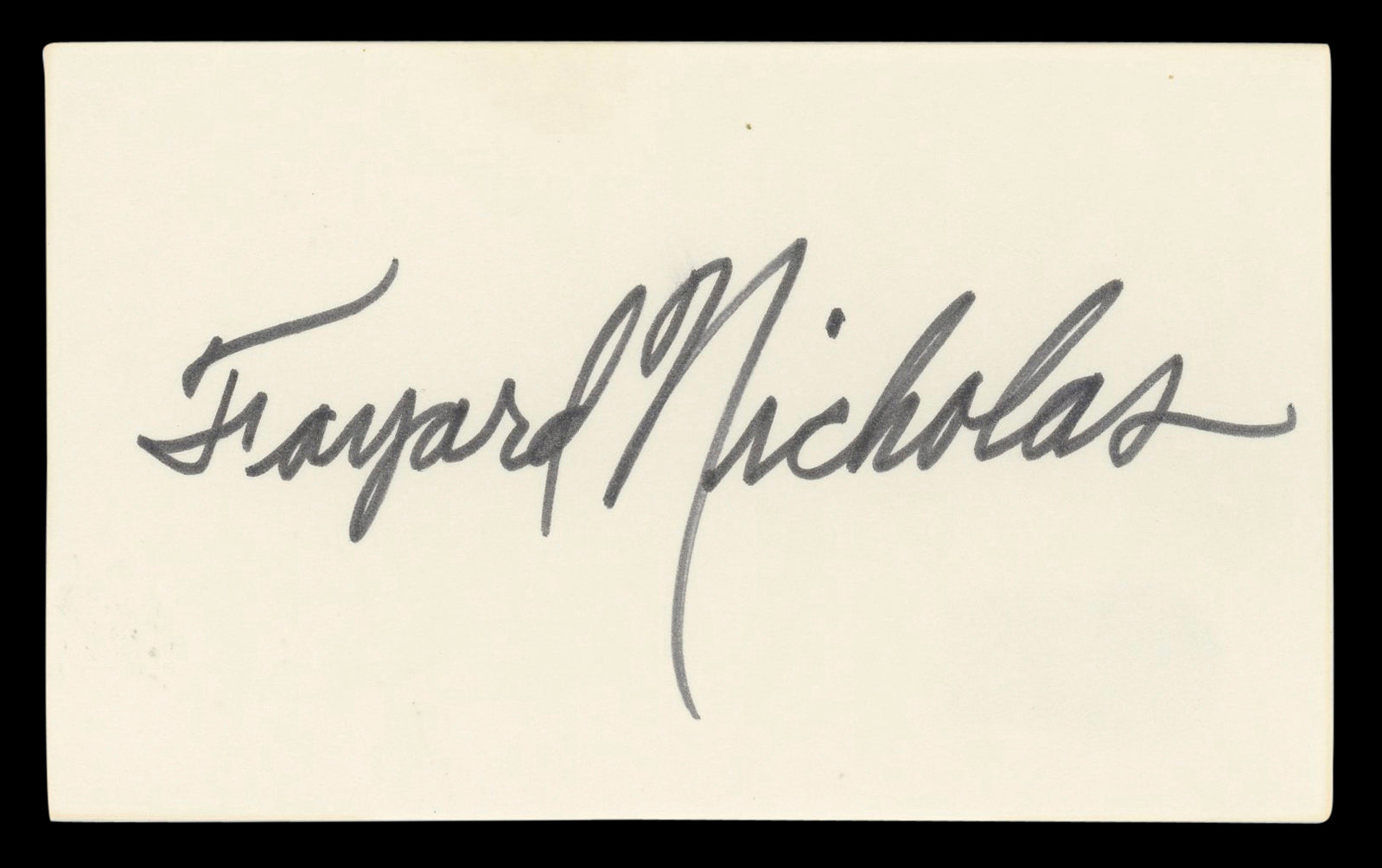 Fayard Nicholas The Pirate Authentic Signed 3x5 Index Card BAS #BL98804