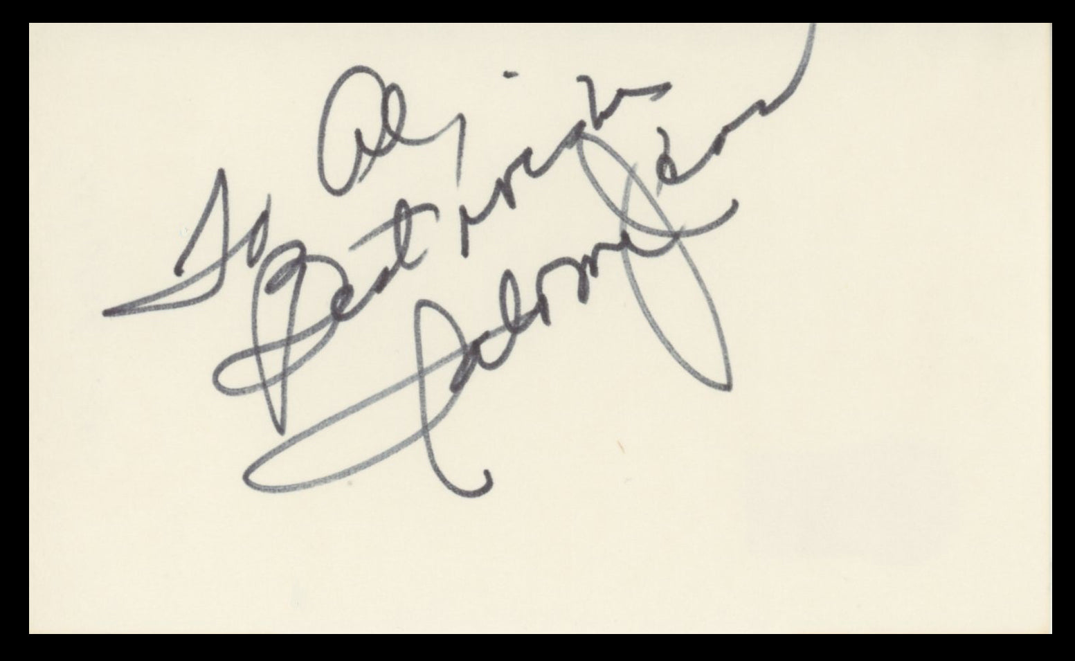 Salome Jens Star Trek: Deep Space Nine Signed 3x5 Index Card BAS #BV59012