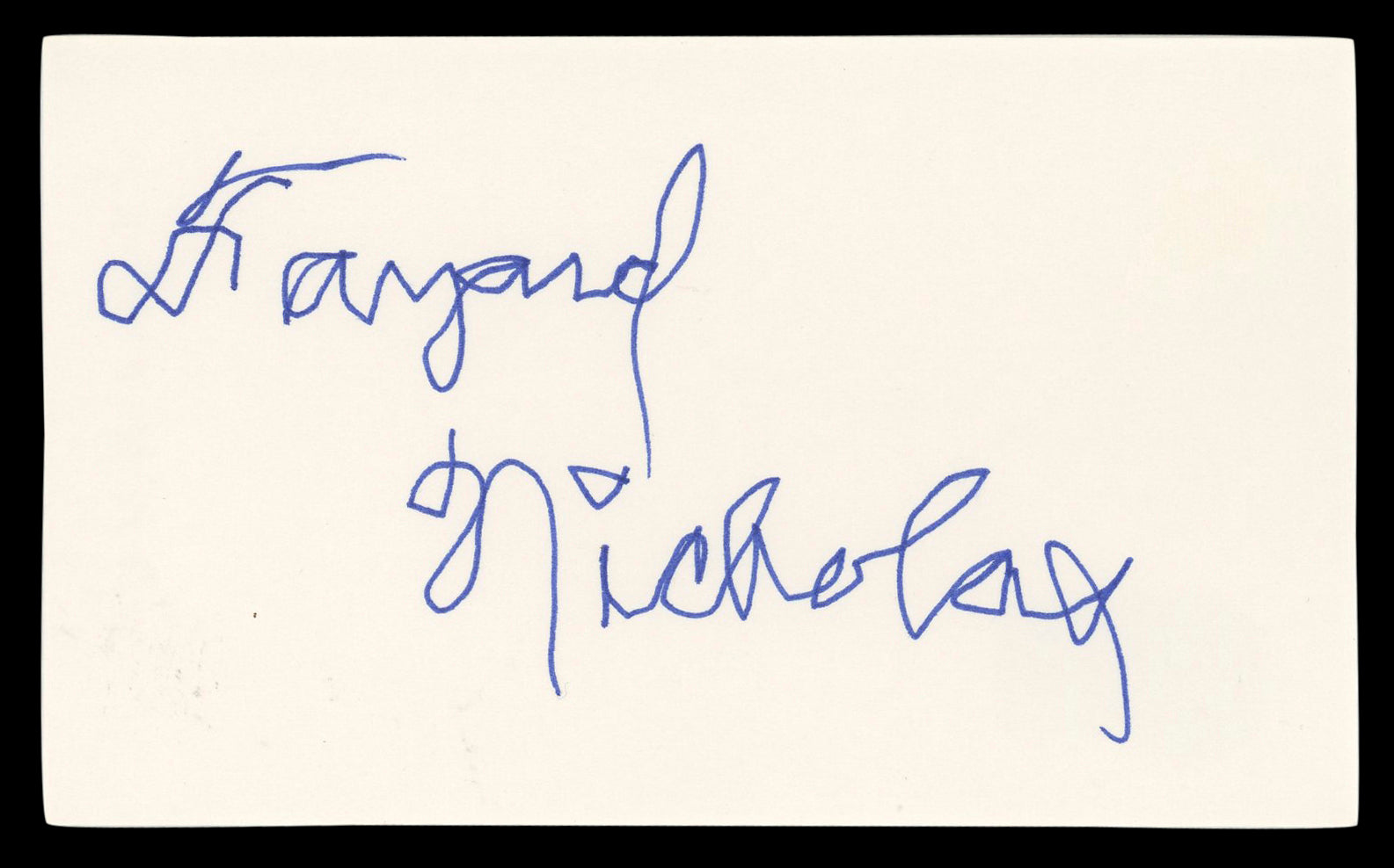 Fayard Nicholas The Pirate Authentic Signed 3x5 Index Card BAS #BL98803