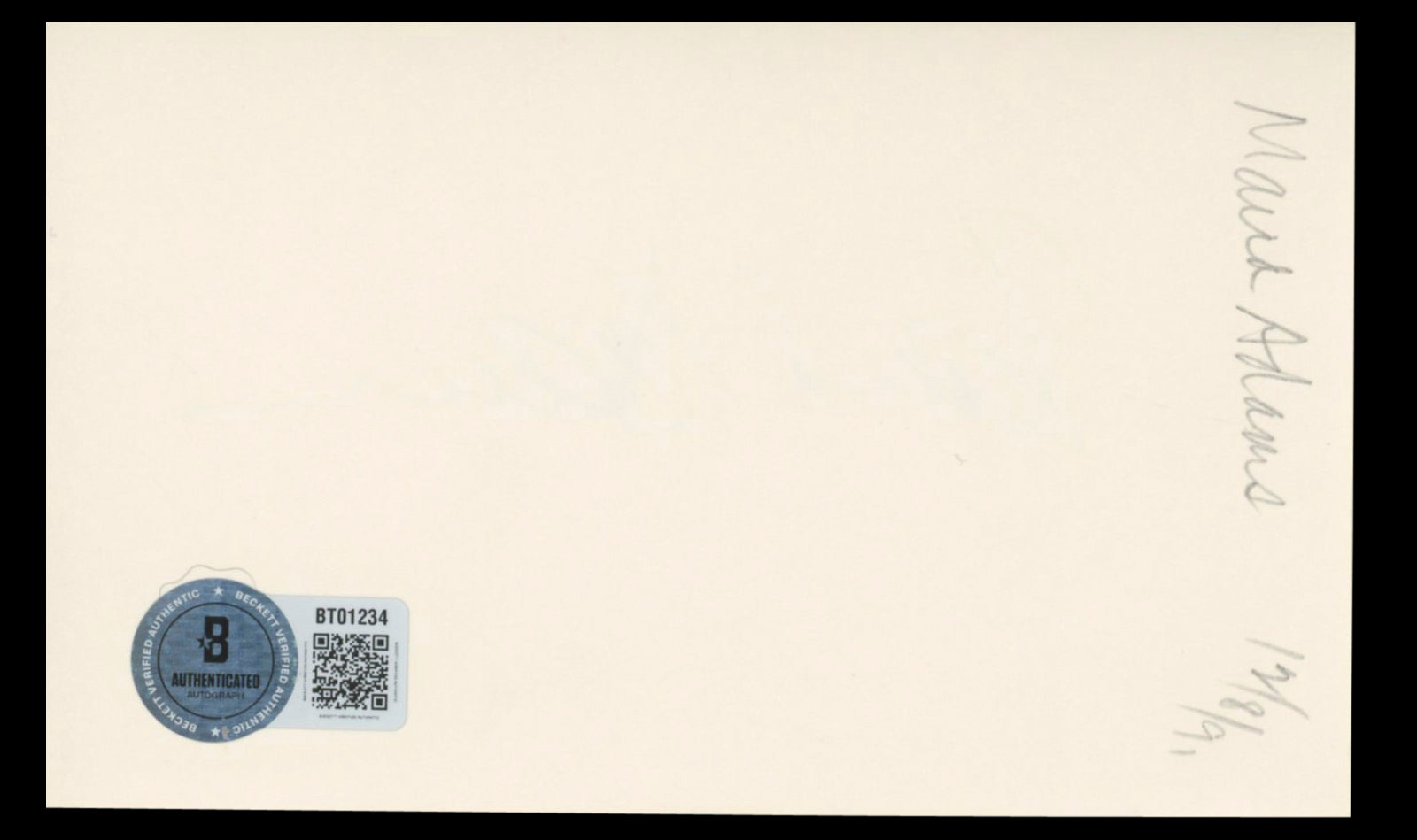 Maud Adams Octopussy Authentic Signed 3x5 Index Card BAS #BT01234