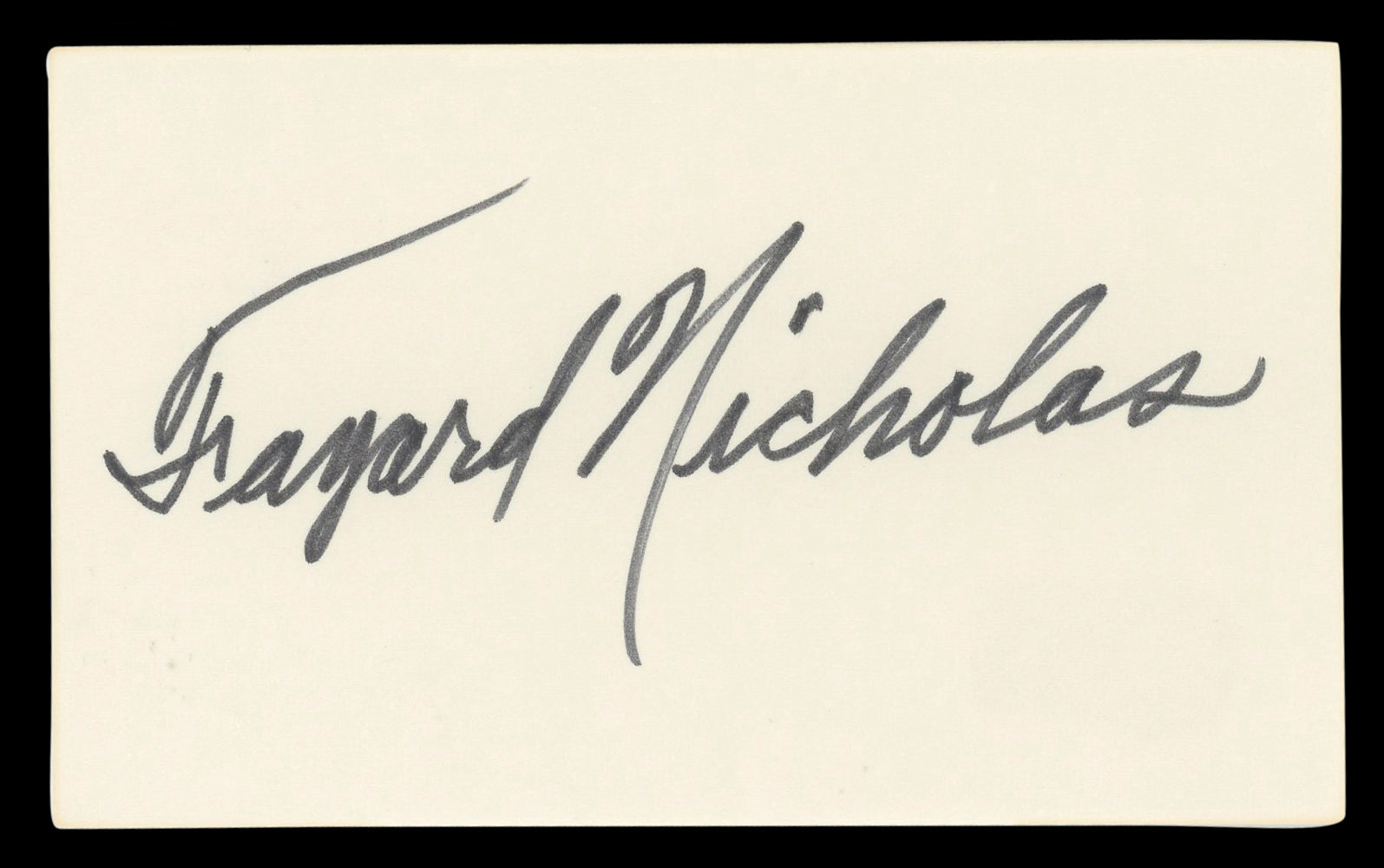 Fayard Nicholas The Pirate Authentic Signed 3x5 Index Card BAS #BL98802
