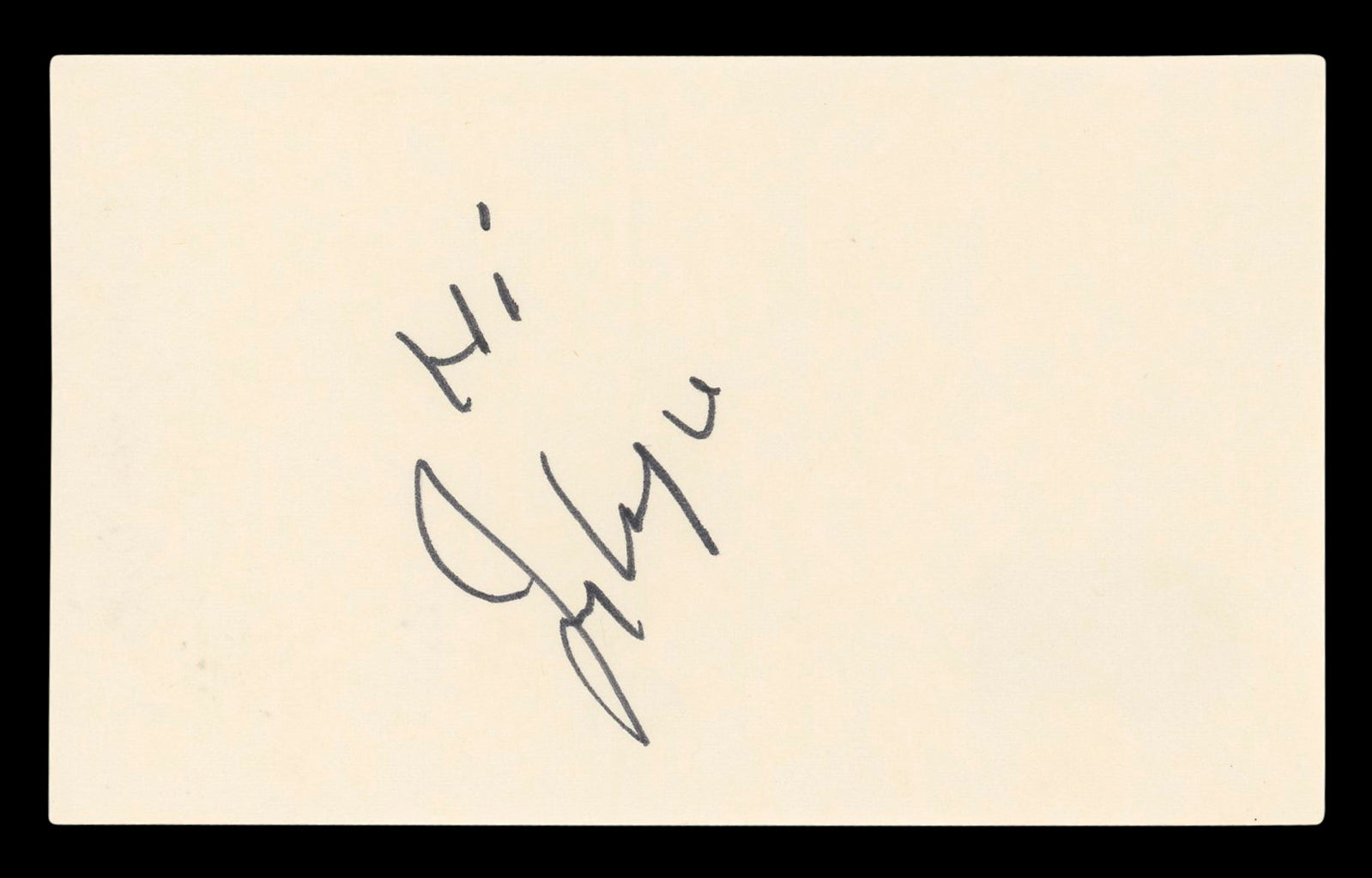 Jerry Van Dyke Coach "Hi" Authentic Signed 3x5 Index Card BAS #BL96746