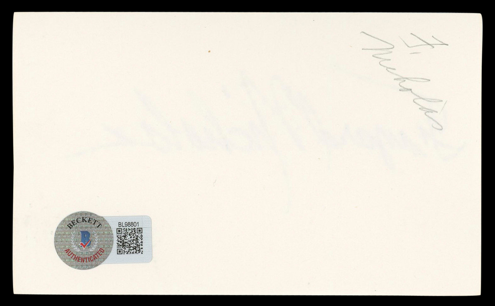 Fayard Nicholas The Pirate Authentic Signed 3x5 Index Card BAS #BL98801