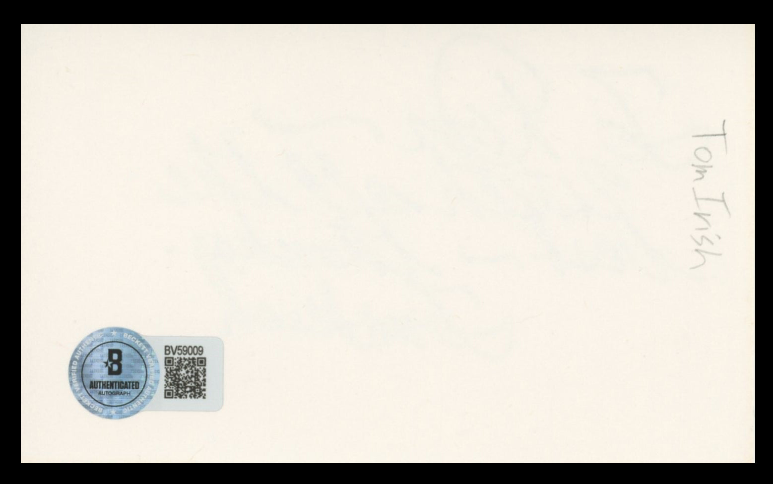 Tom Irish Father of the Bride Authentic Signed 3x5 Index Card BAS #BV59009
