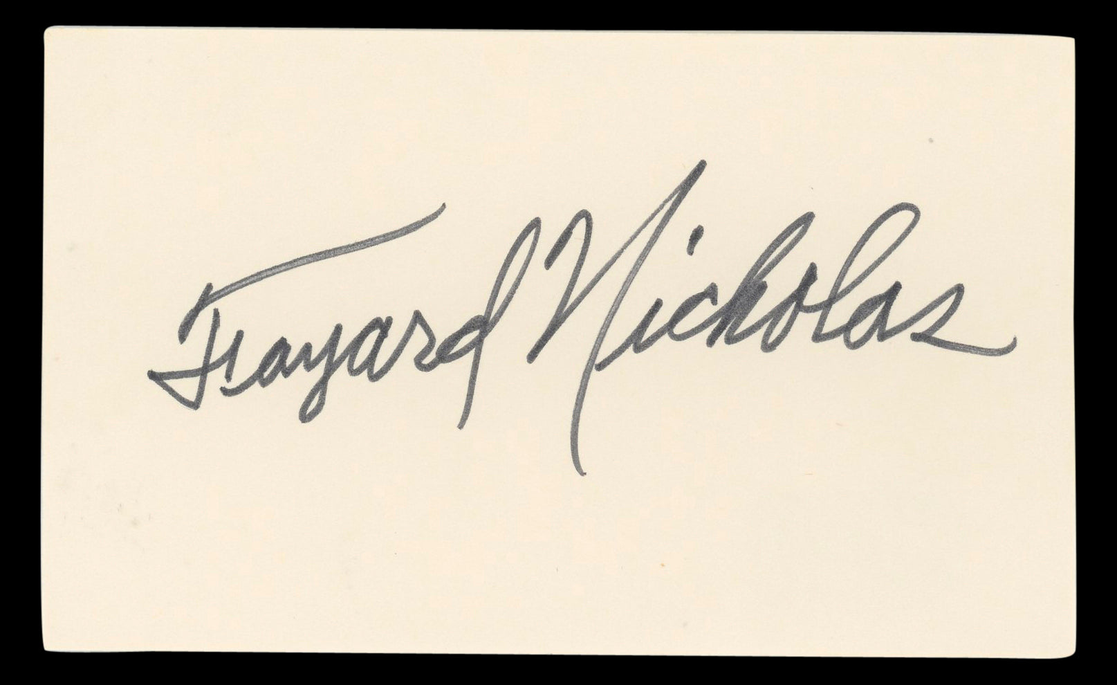 Fayard Nicholas The Pirate Authentic Signed 3x5 Index Card BAS #BL98800
